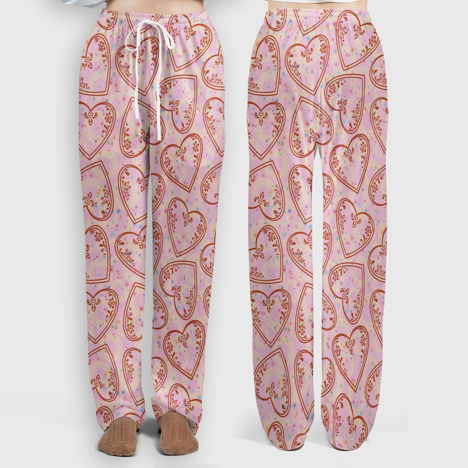 Valentine Heart Scrub Set For Women, Hearts Pattern Nurse Shirt, Comfortable Scrubs For Nursing