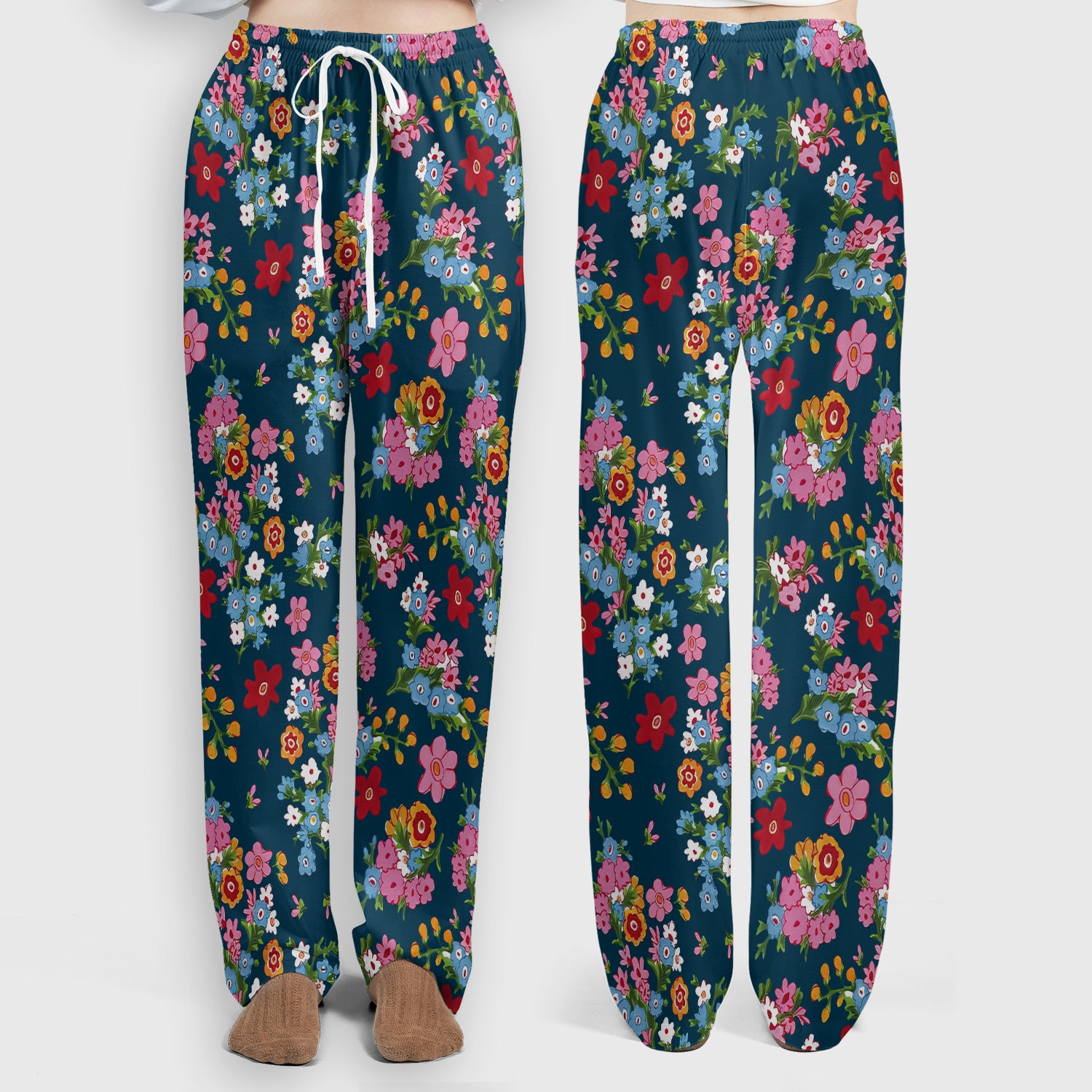 Charming Vintage Floral Bouquet Pattern Scrub Set, Nurse Uniform Scrubs Set