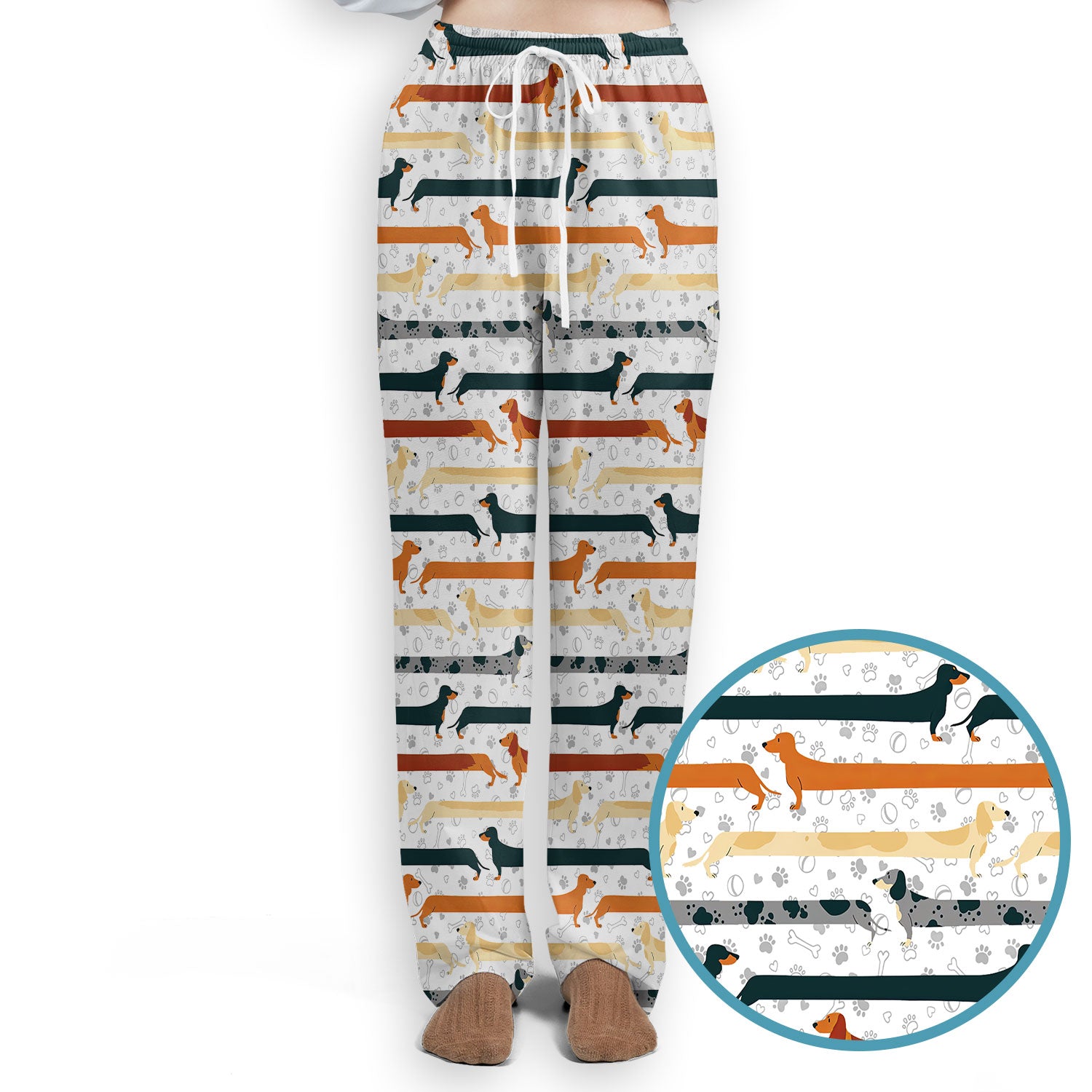 Weiner Dog Women's Scrub Sets - Comfortable Scrubs for Nurses - Funny Scrub Pants and V Neck Top - Breathable Med Uniform