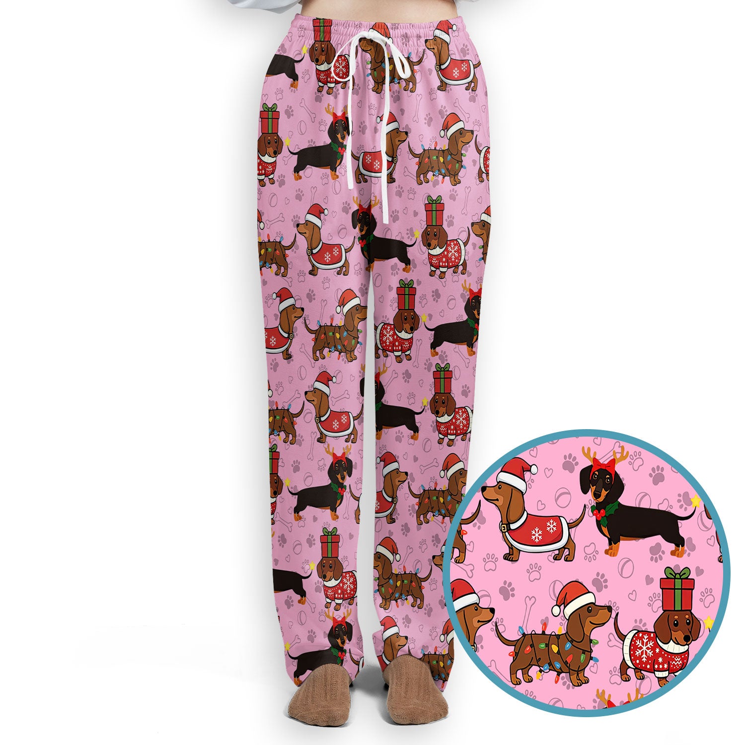 Funny Wiener Dog Scrub Set for Women - Santa's Favourite Nurse Gift - Funny Medical Uniform for RN CNA LPN