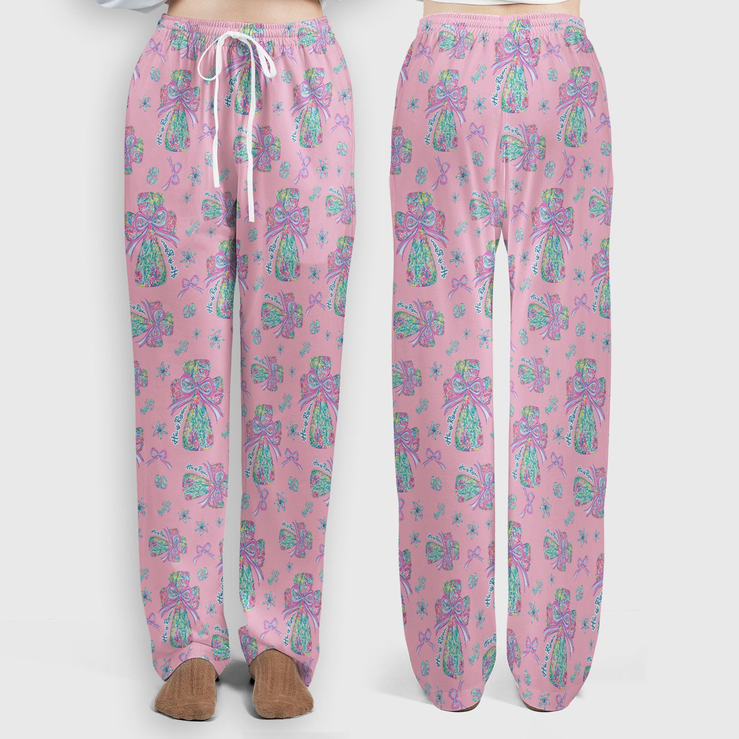 Colorful Bow Pattern Women's Scrub Sets, Breathable Med Uniform