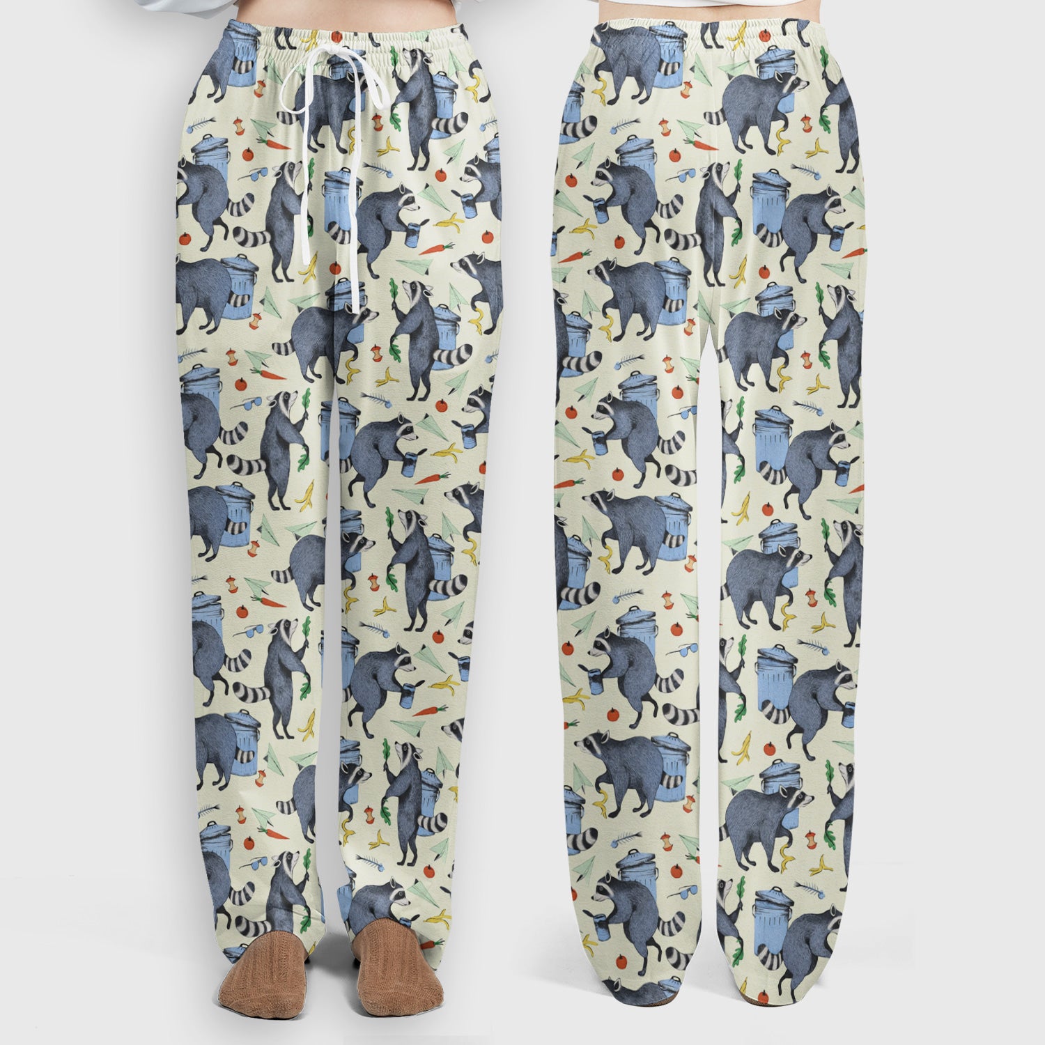 Funny Nurse Raccoon Eating Trash Banana Scrub Set, Scrub Pants and V Neck Top