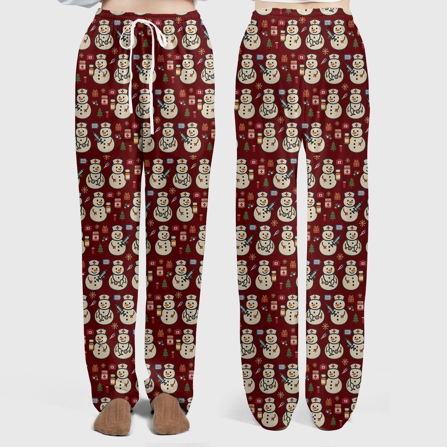 Snowman Nurse Christmas Scrub Set – Festive Medical Pattern Shirt – Cute Holiday Uniform For Nursing