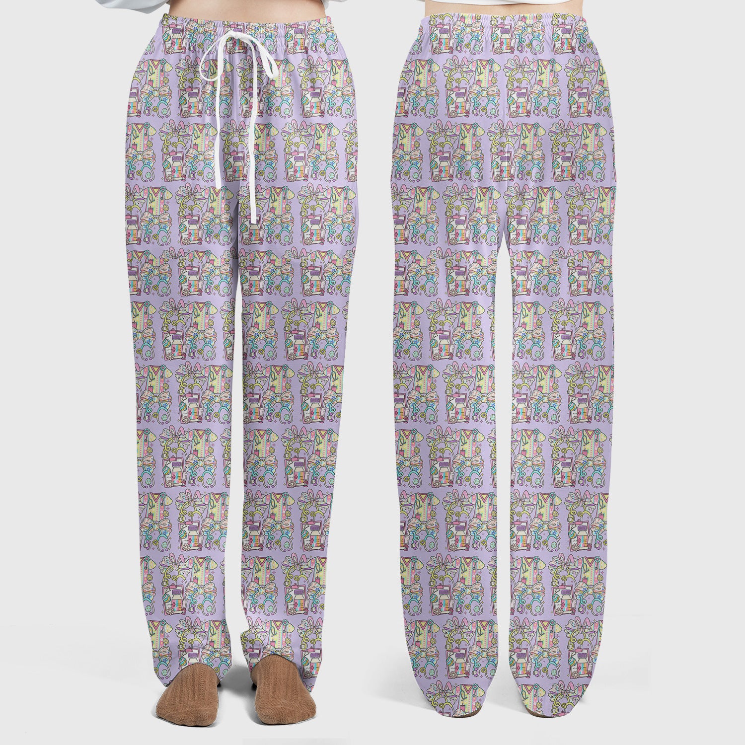 Colorful Nurse Scrub Supplies Pattern Scrub Set, Scrub Pants and V Neck Top