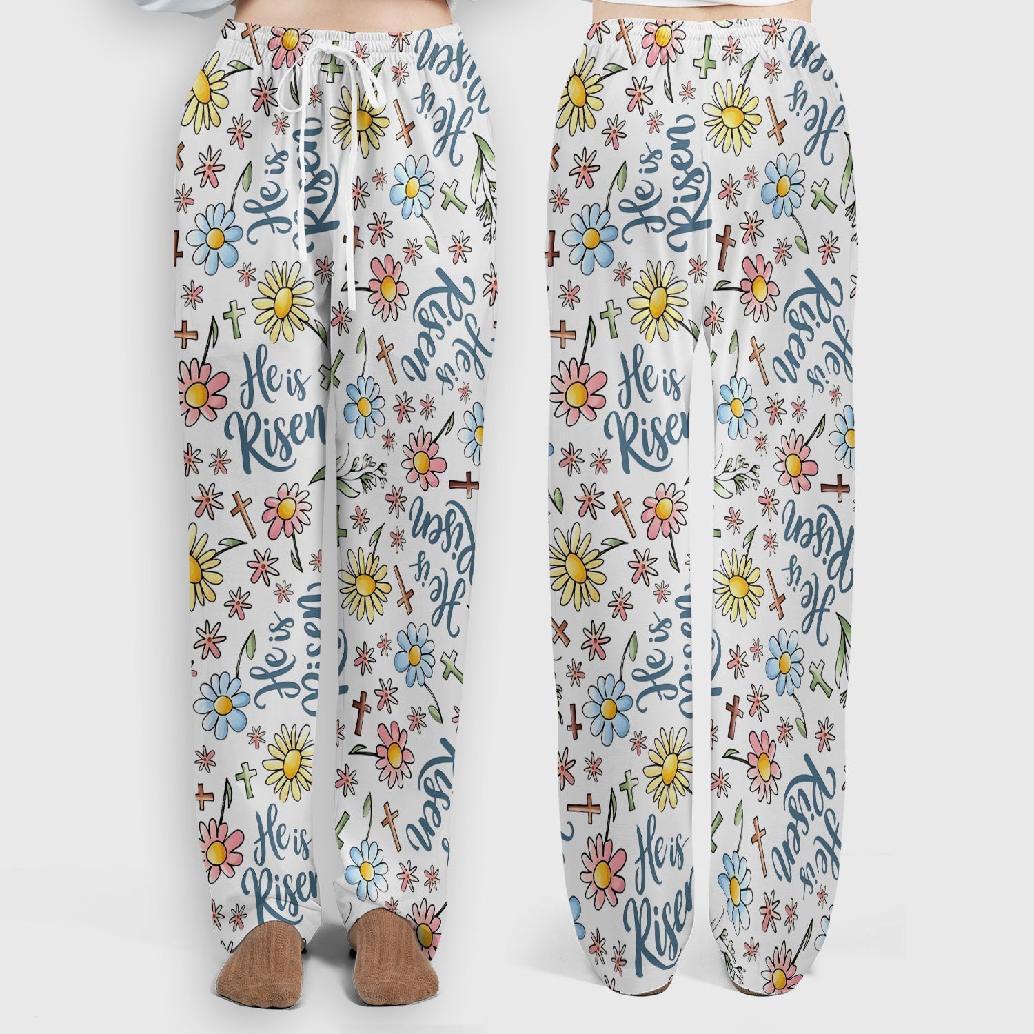 He Is Risen Cross Flower Pattern Scrub Set, Nurse Uniform Scrubs Set