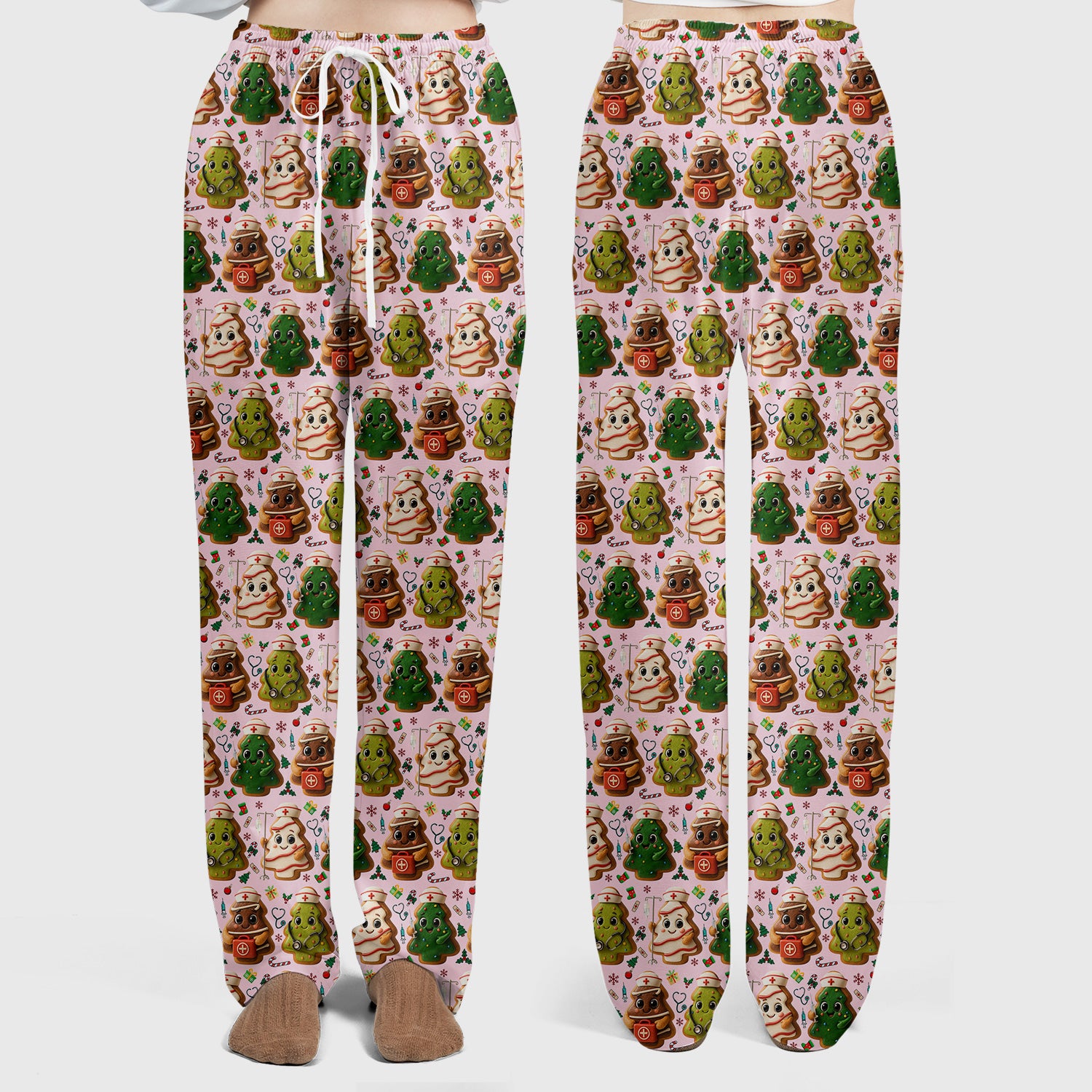 Christmas Cookie Scrub Set – Festive Nurse & Holiday Tree Pattern – Cute Medical Uniform for Nurses, Vets and Healthcare Workers