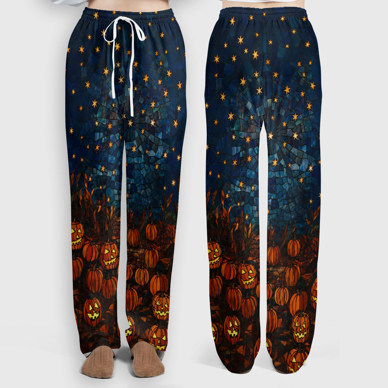 Halloween Skeleton Pumpkin Patch Scrub Set, Scrub Pants and V Neck Top