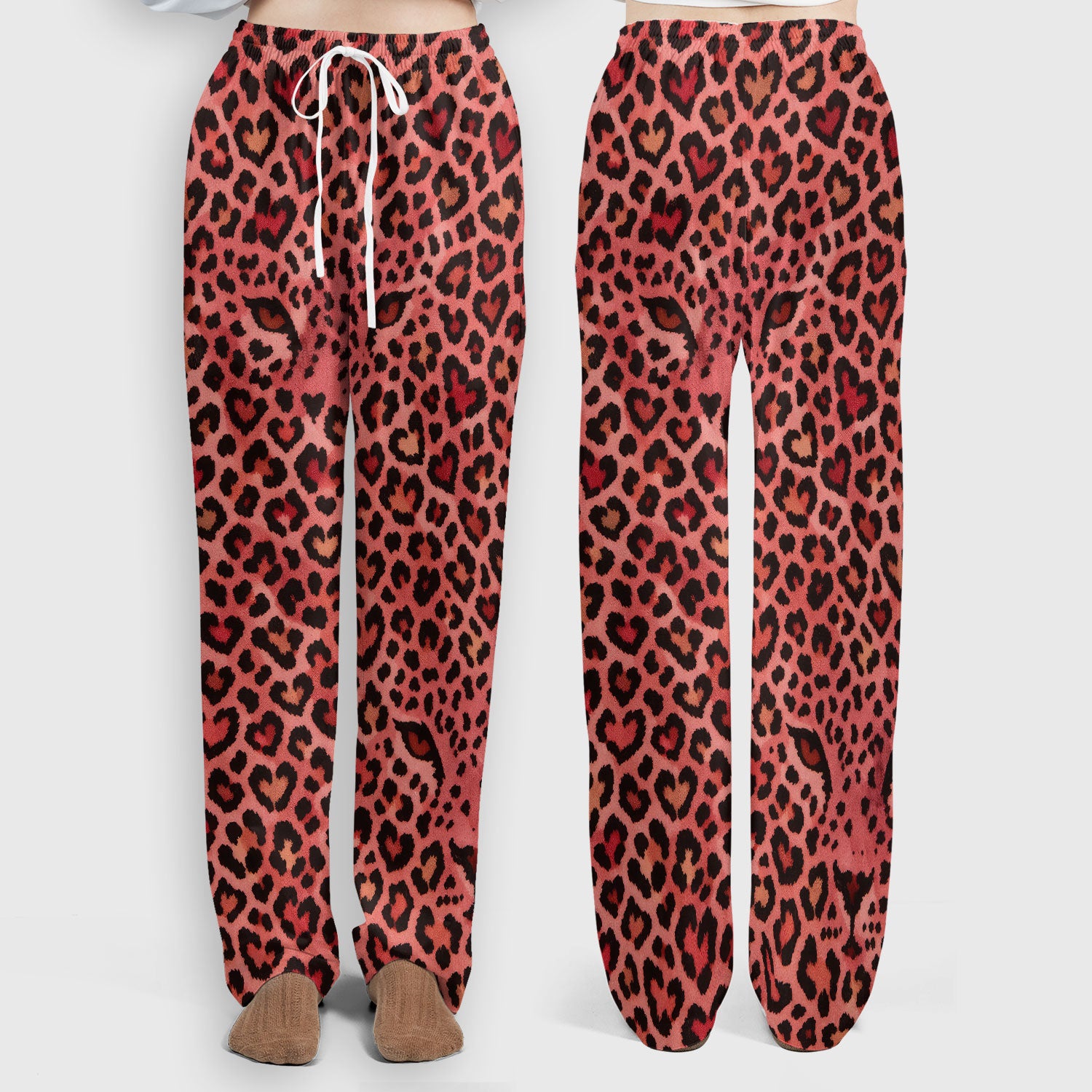 Leopard Pattern Nurse Scrub Set, Pink Medical Nurses Shirt, Breathable Fabrics Nursing Uniform