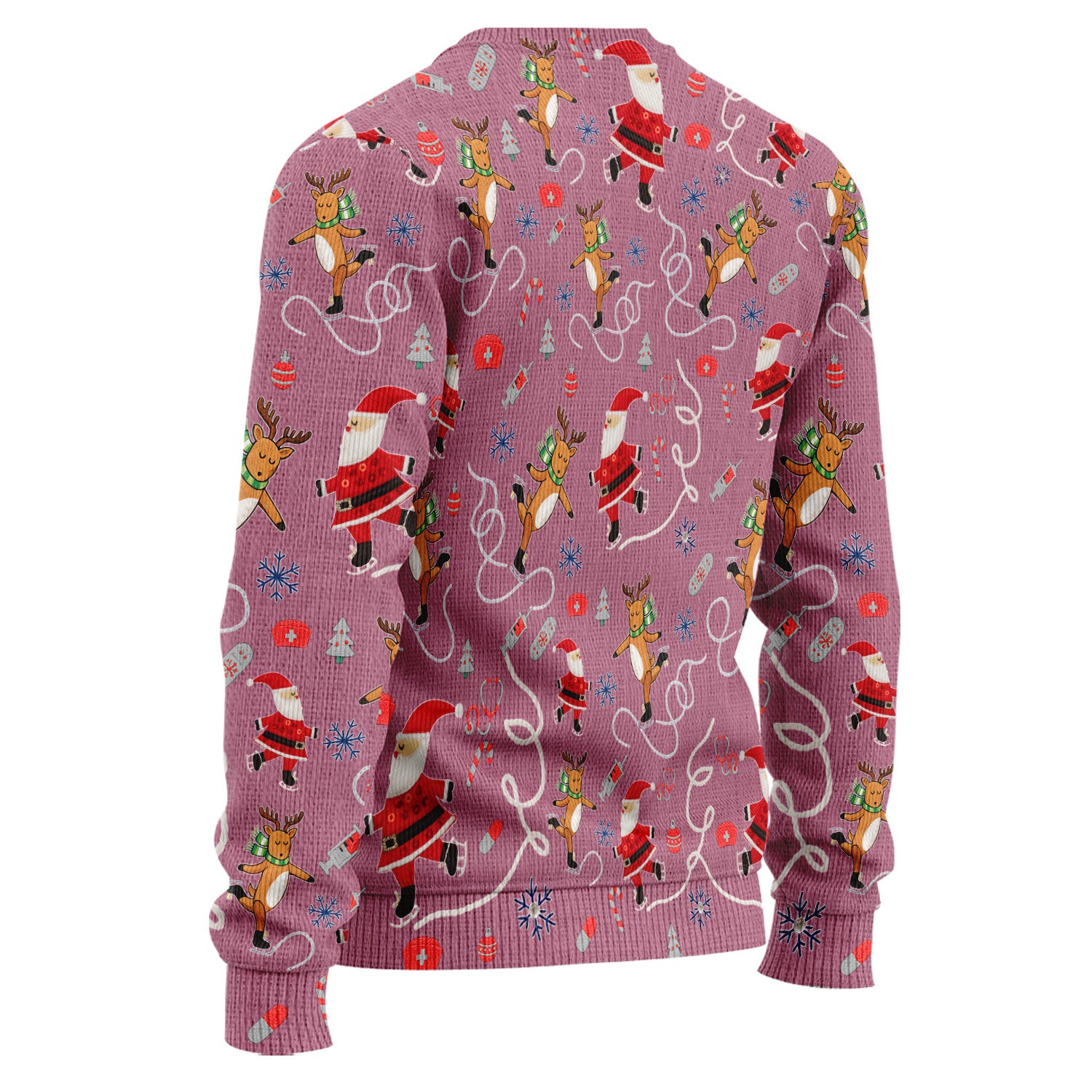 Christmas Reindeer Santa Nurse Ugly Sweater, Cute Holiday Medical Uniform Sweater for Women