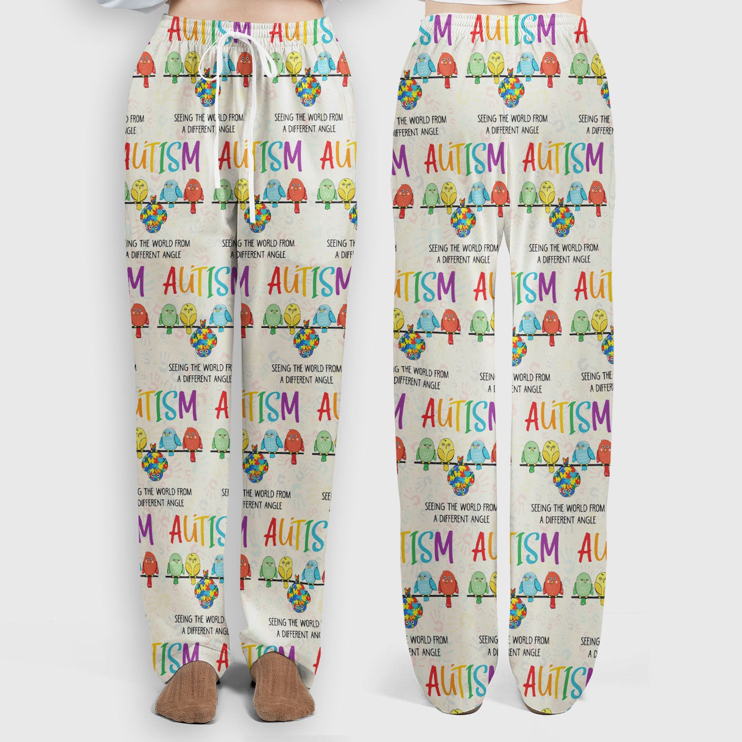 Autism Seeing The World From A Different Angle Birds Scrub Set, Breathable Med Uniform
