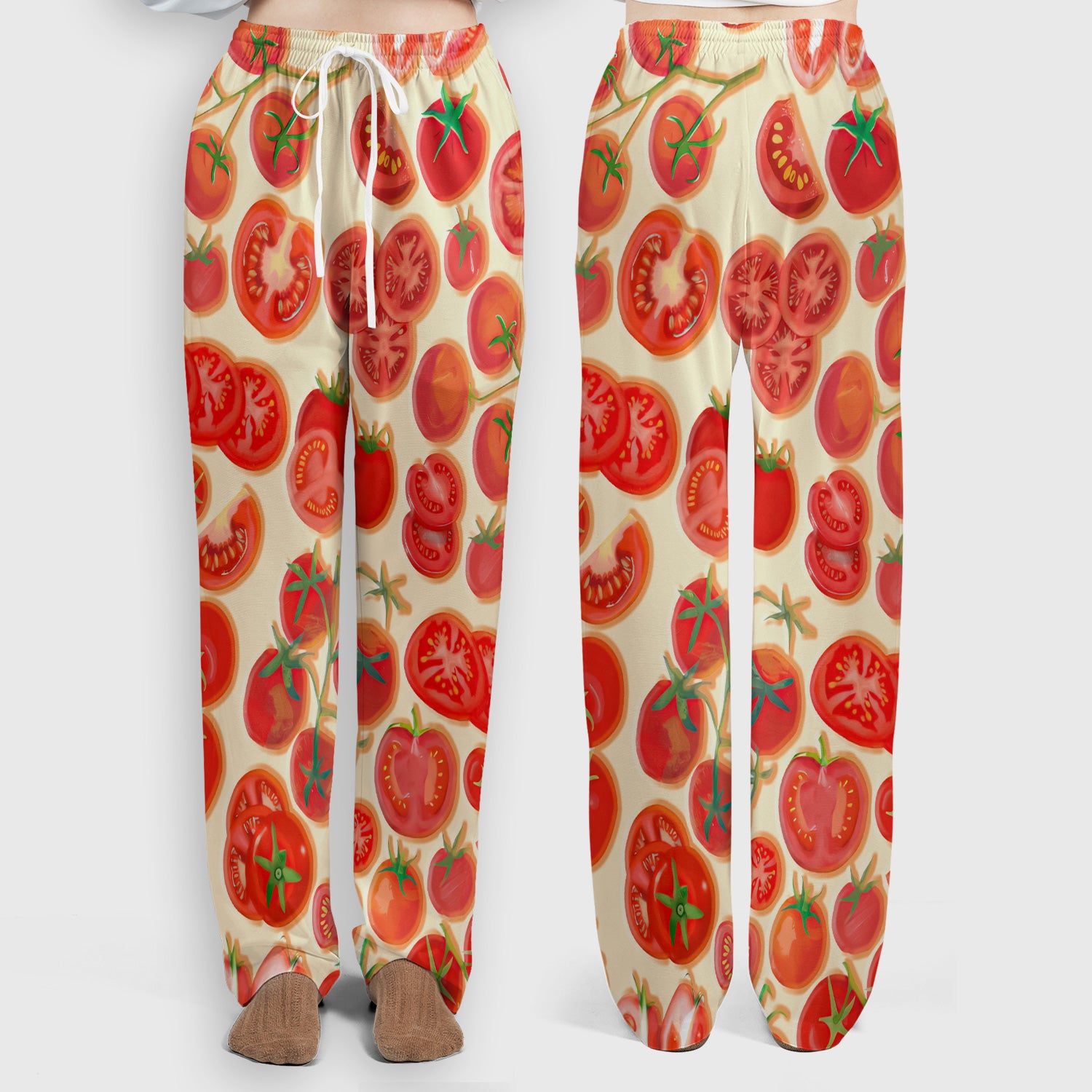 Fresh Tomato Slices Cherry Tomato Pattern Scrubs Sets, Women's Scrub Sets