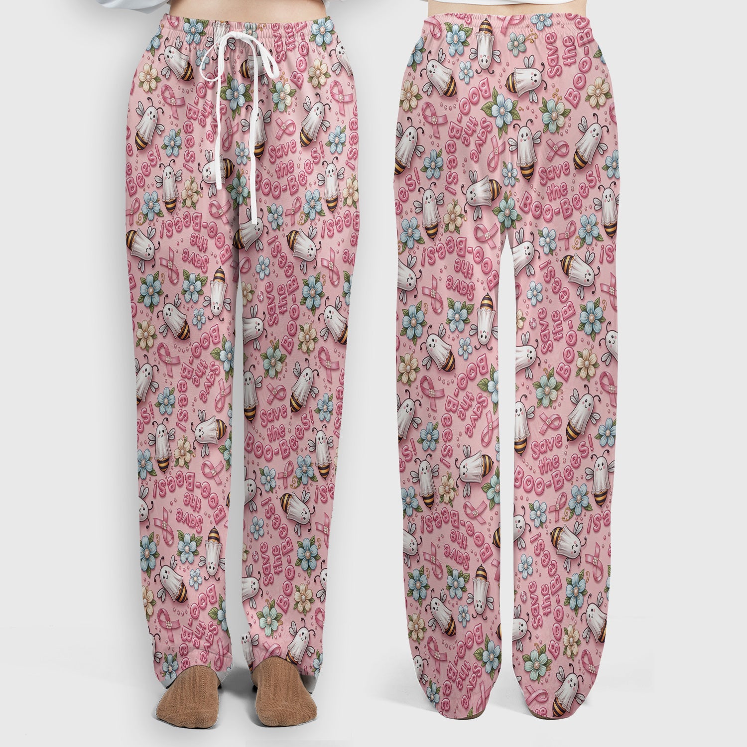 Save The Boo-Bees with Ribbon Scrub Set, Scrub Pants and V Neck Top