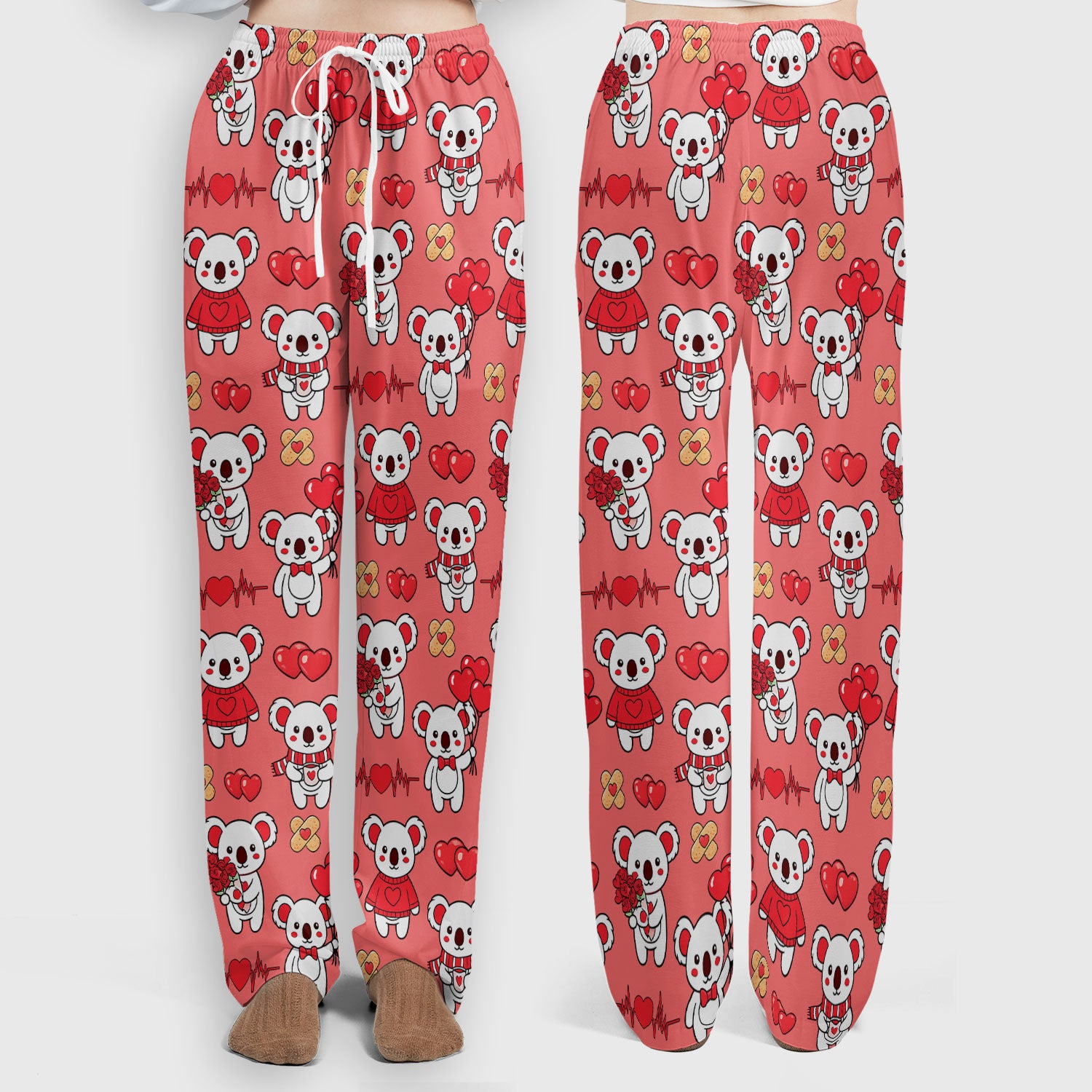 Sweet Koala Valentine Medical Design Scrub Set, Breathable Med Uniform
