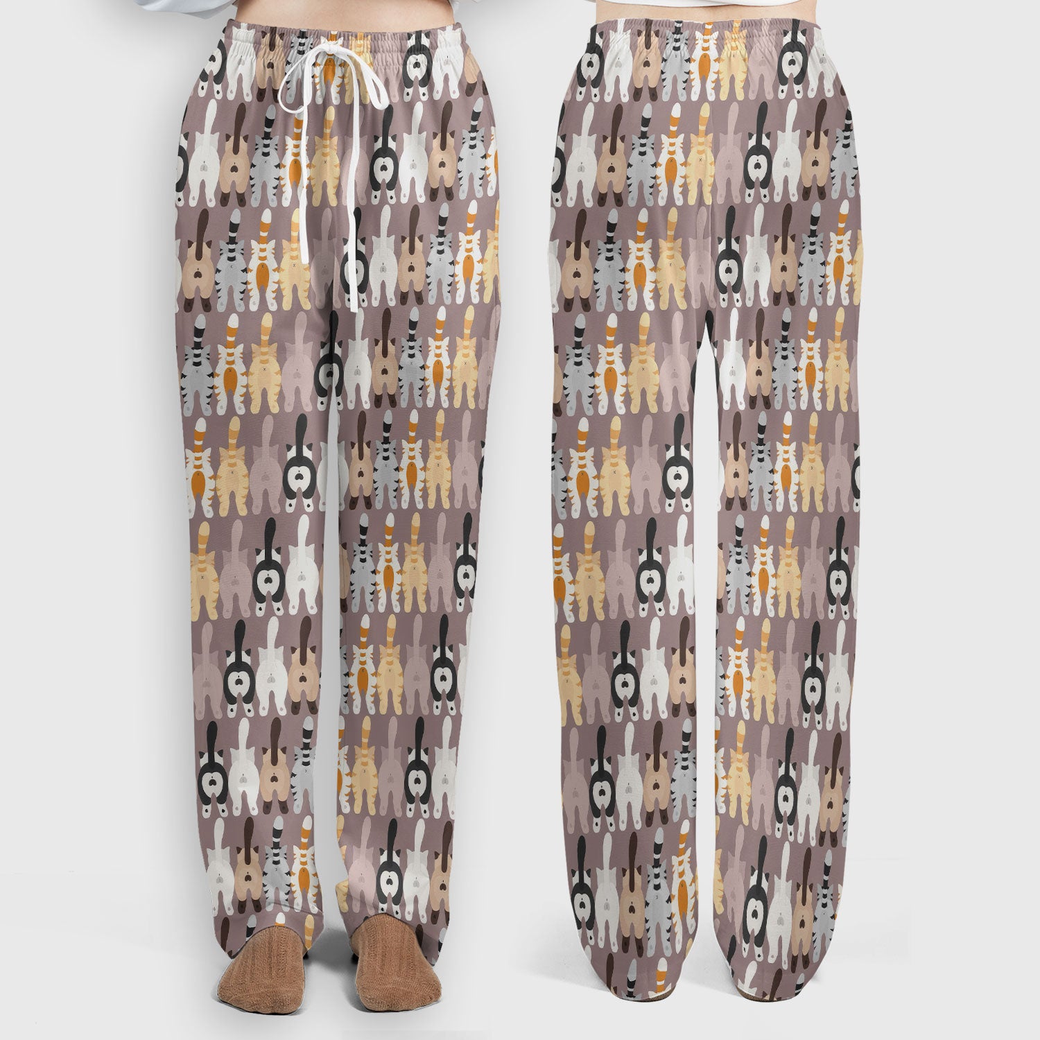 Cute Cat Butt Pattern Scrub Set, Funny Cat Nursing Shirt, Comfortable Scrubs For Nurses