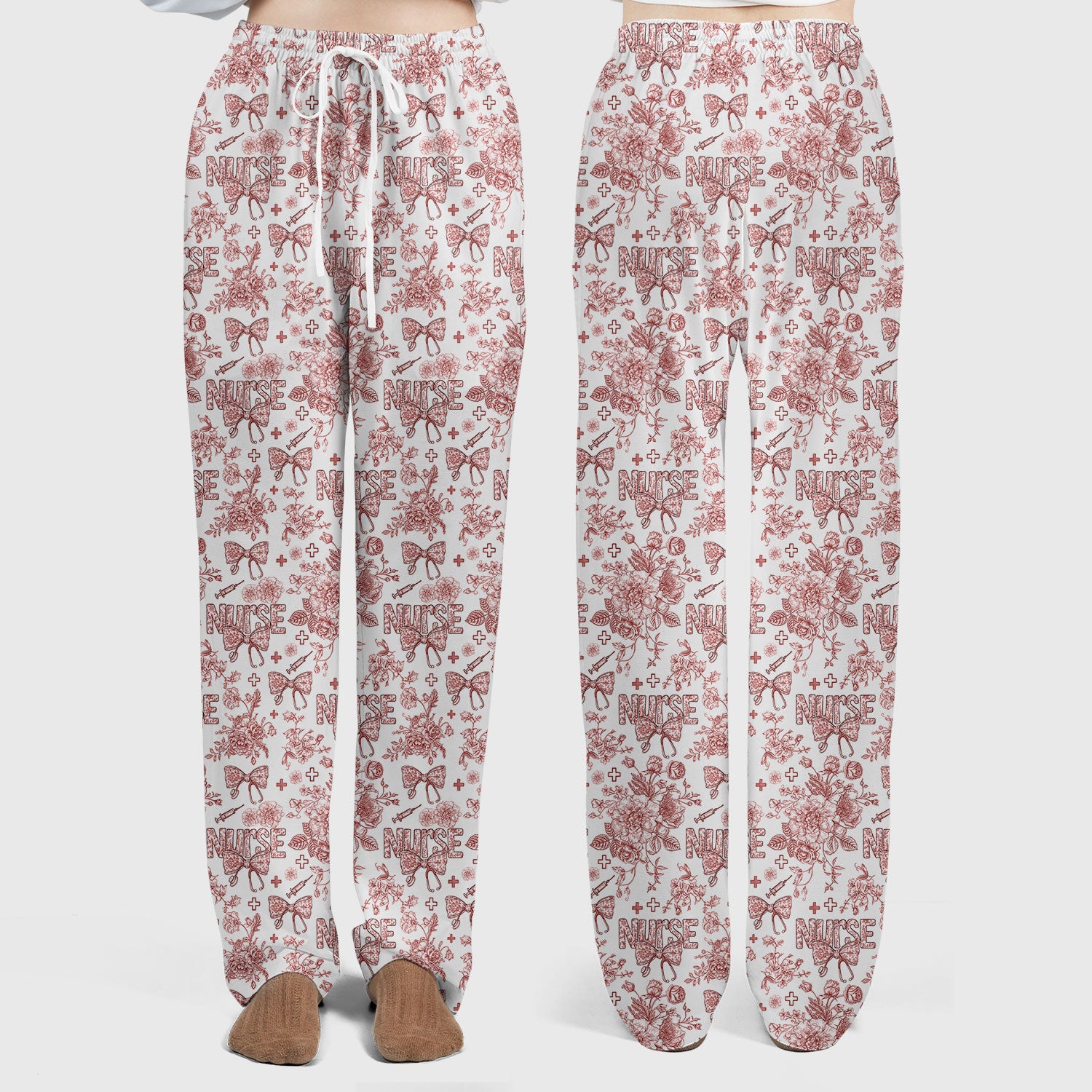 Toile de Jouy Nurse Scrub Set - Elegant Floral Pattern Scrubs for Women - Stylish Flower Medical Scrubs Gift for Healthcare Workers