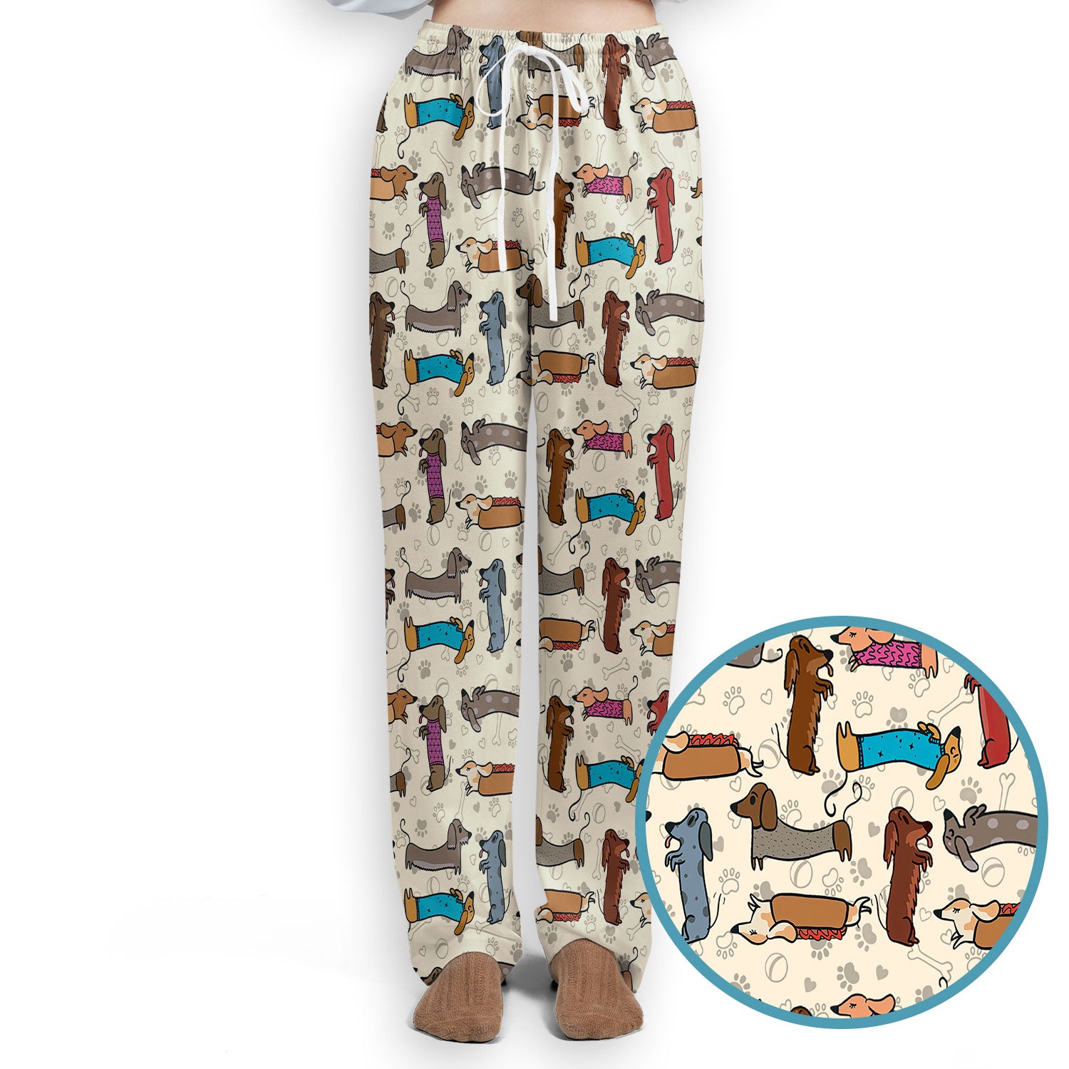 Cute Dachshund Women's Scrub Sets - Funny Sausage Dog Pattern Med Uniform - Nursing Gift for RN LPN CNA