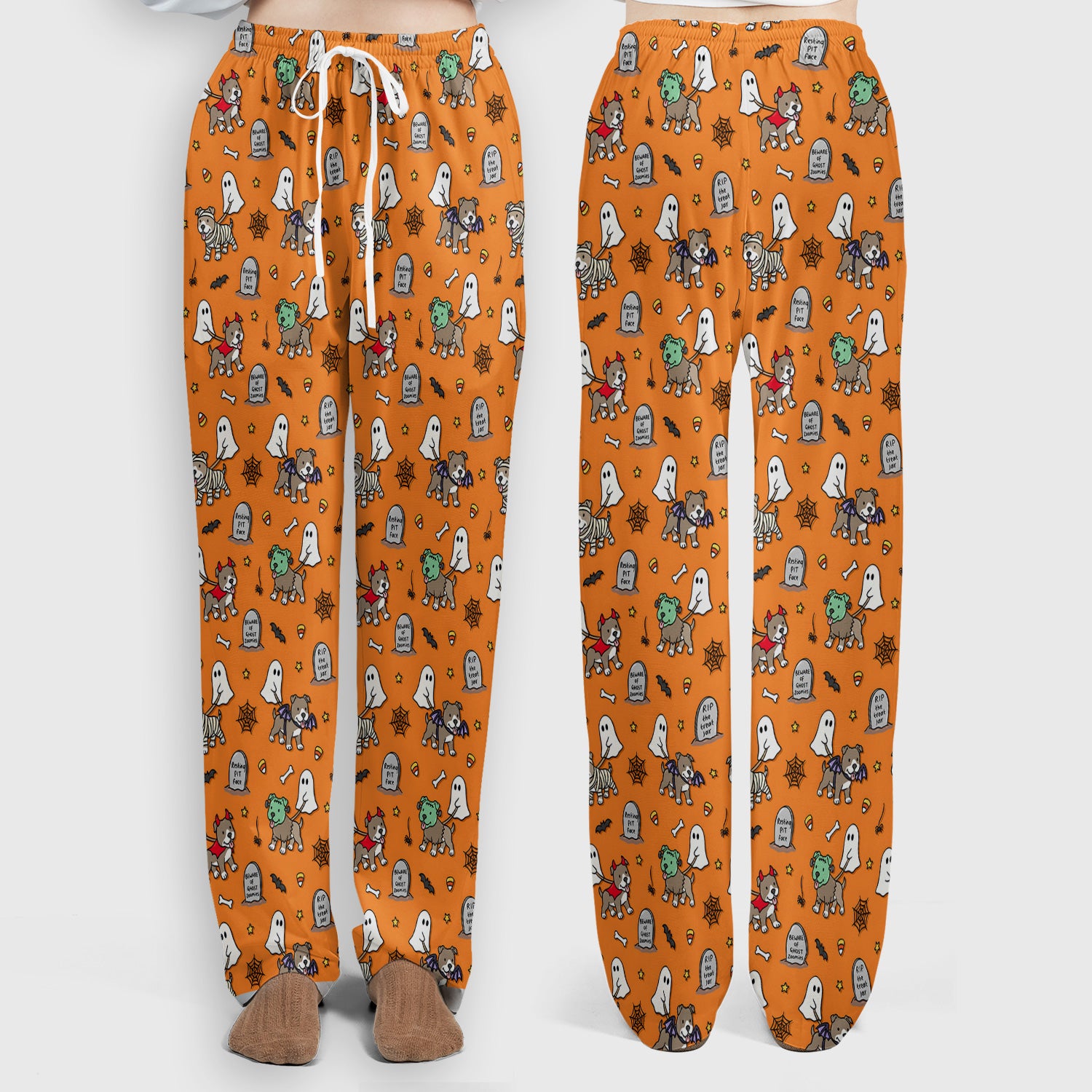 Cute Halloween Pit Bull Costumes Scrub Set, Scrub Pants and V Neck Top