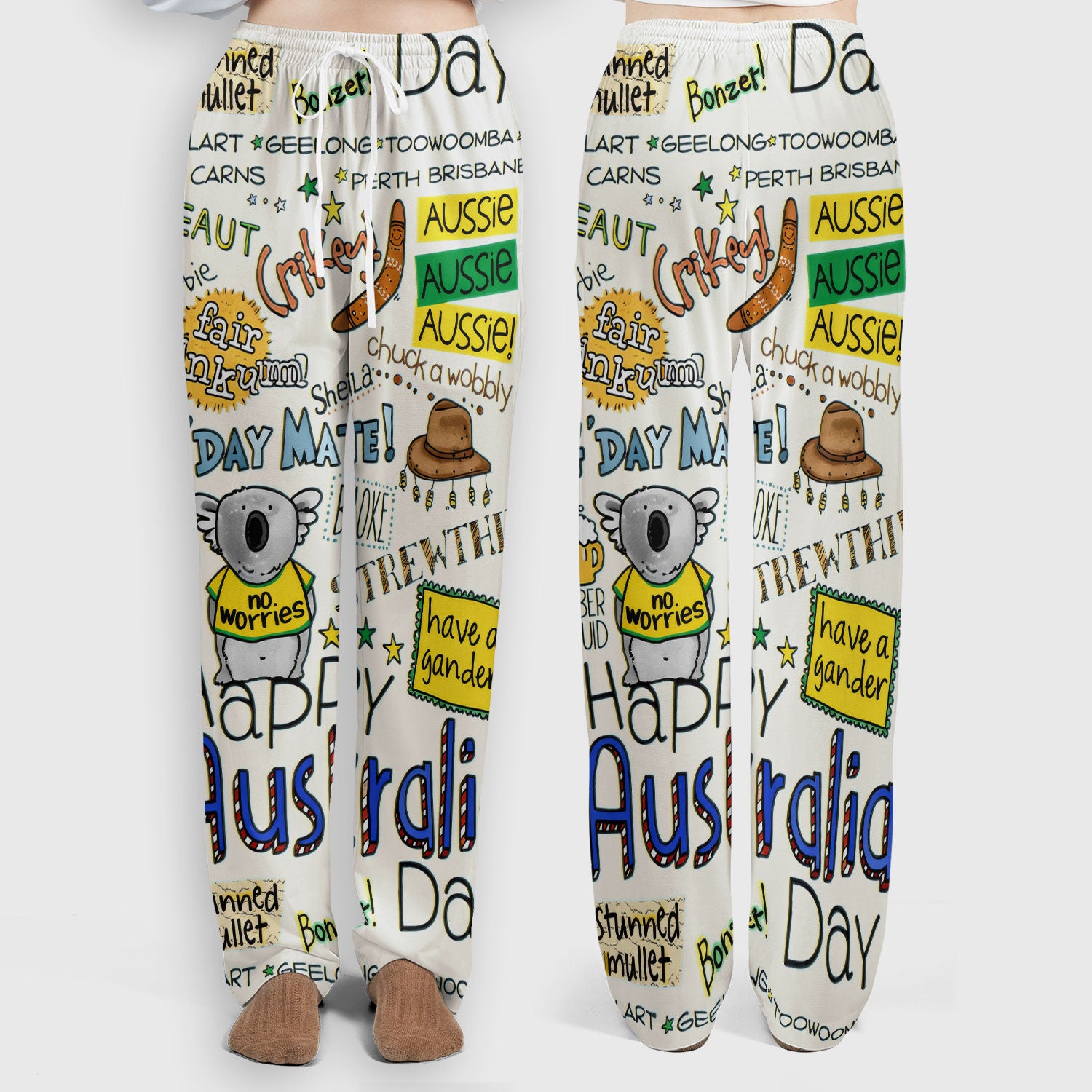 Cute Cartoon Koala Australia Pattern Medical Scrub Set, Breathable Med Uniform