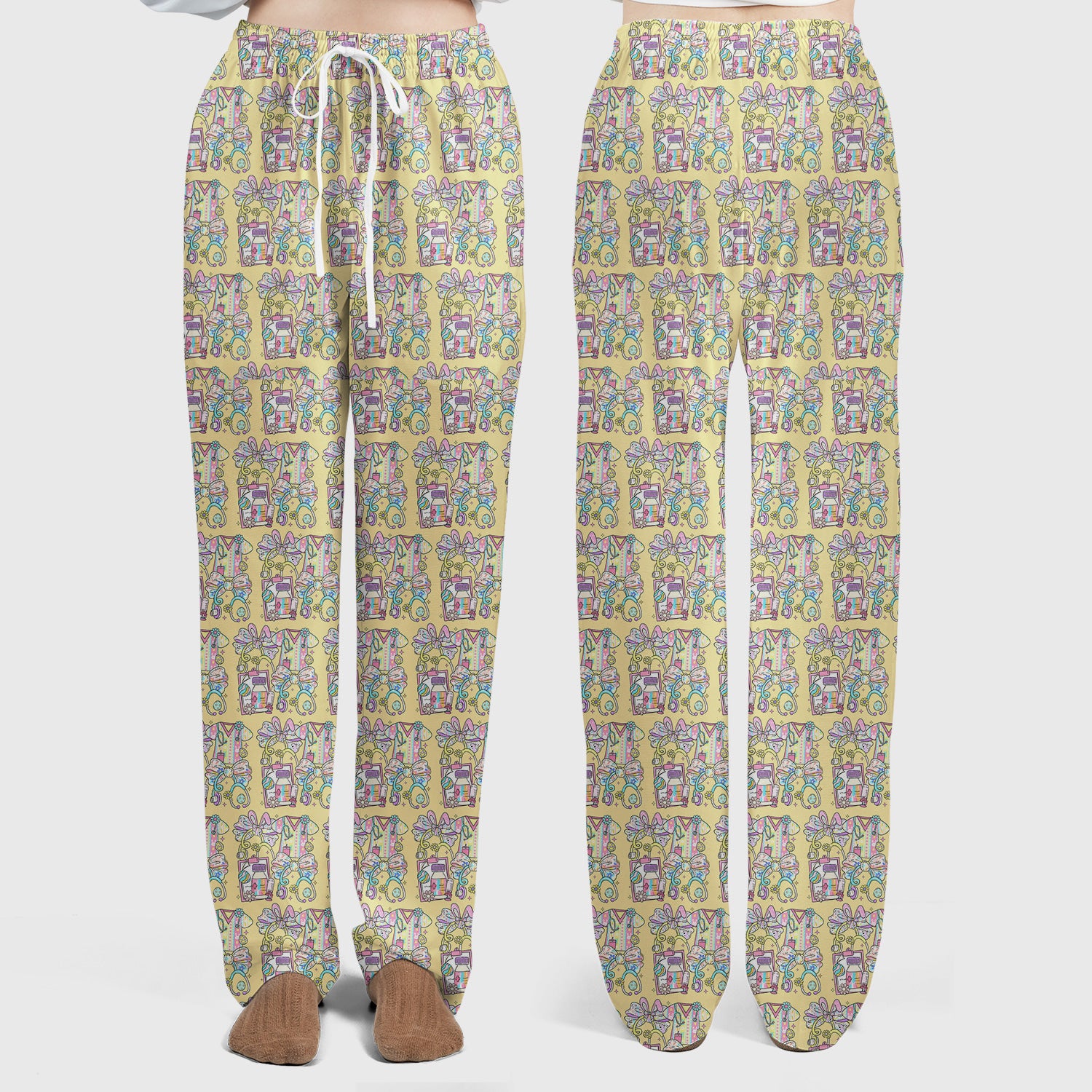 Colorful Nurse Scrub Supplies Pattern Scrub Set, Scrub Pants and V Neck Top