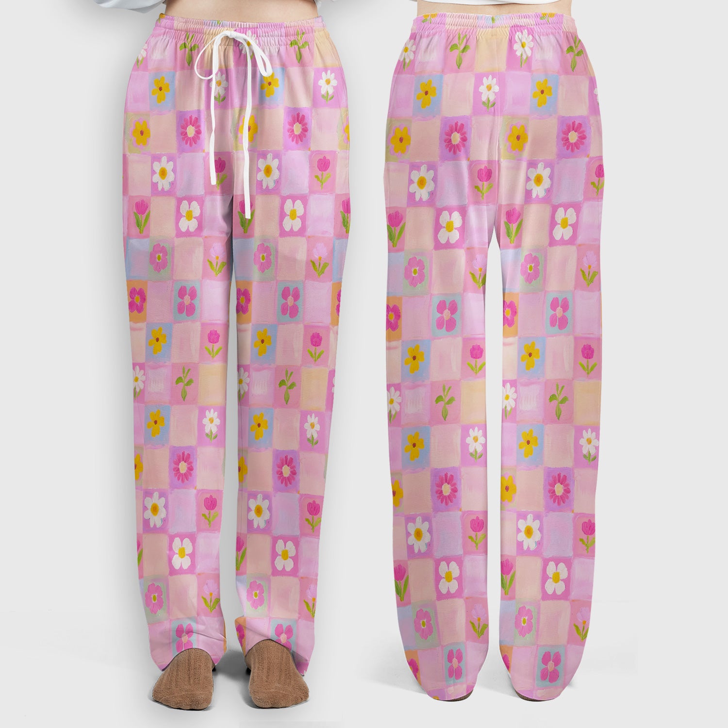 Colorful Mixed Flowers Pattern Scrubs Sets, Breathable Med Uniform