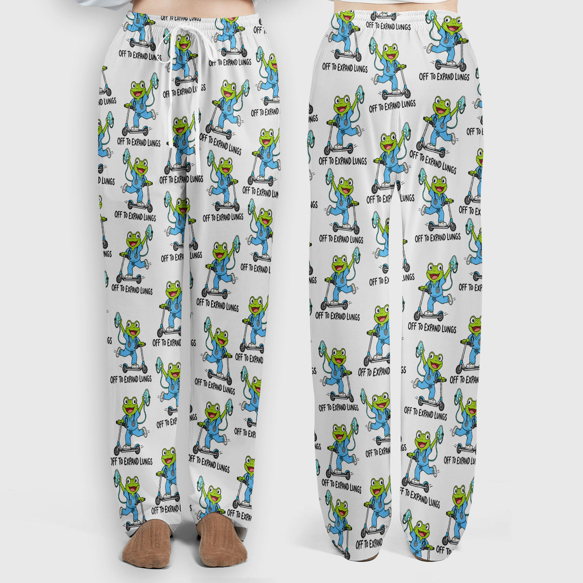 Buntes Kasack-Set mit Neon-Katzenköpfen, Schlupfhose und V-Ausschnitt-Oberteil