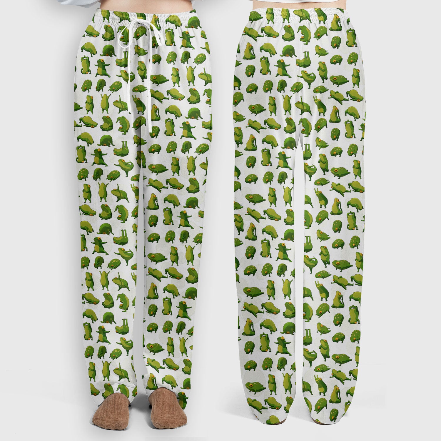 Cute Frog Cartoon Pattern Scrub Set, Breathable Med Uniform