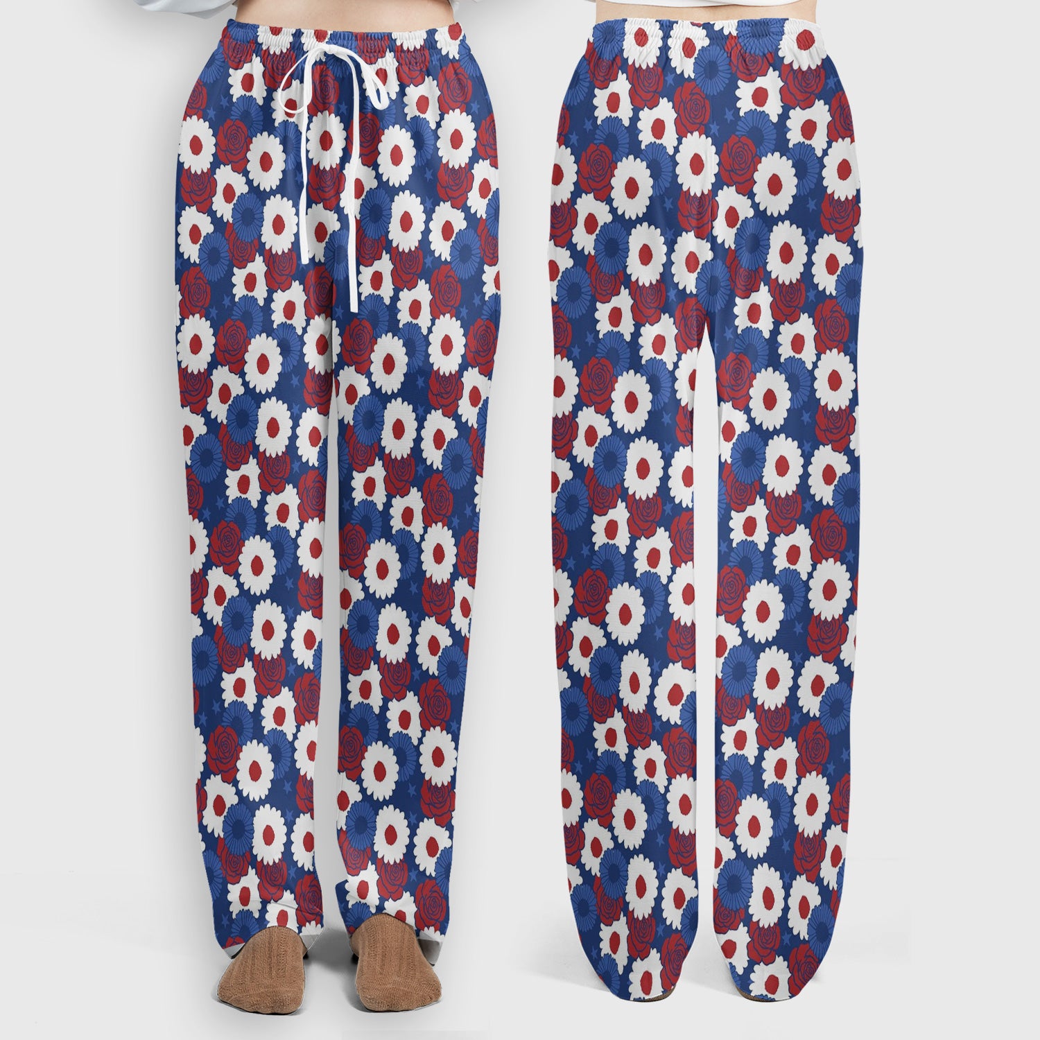 Daisy Rose Floral Pattern Scrub Set, Scrub Pants and V Neck Top