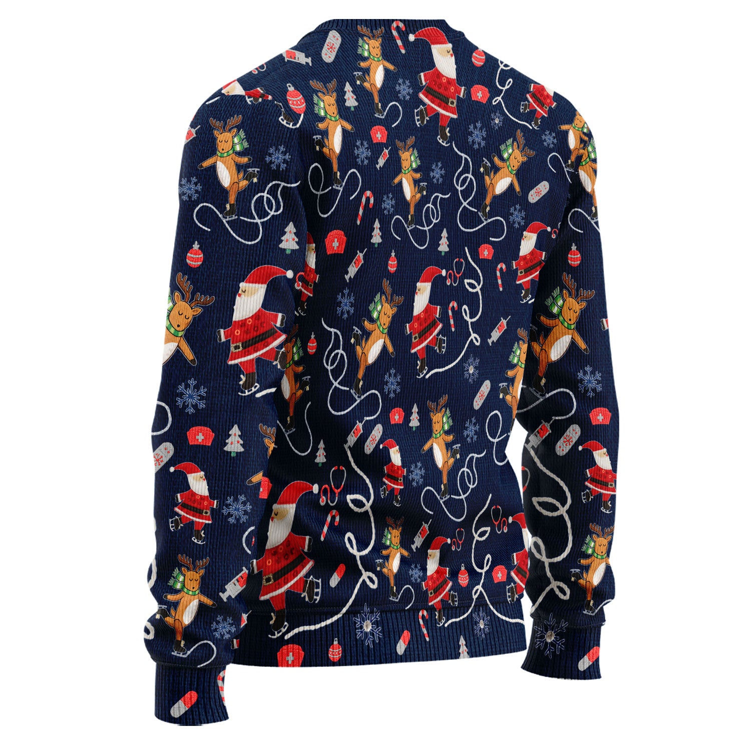 Christmas Reindeer Santa Nurse Ugly Sweater, Cute Holiday Medical Uniform Sweater for Women