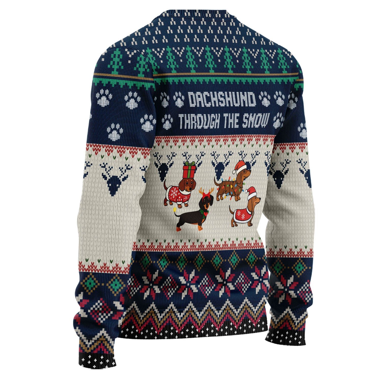 Dachshund Through The Snow Ugly Sweater - Funny Wiener Dog Christmas Shirt - Sausage Dog Holiday Gift