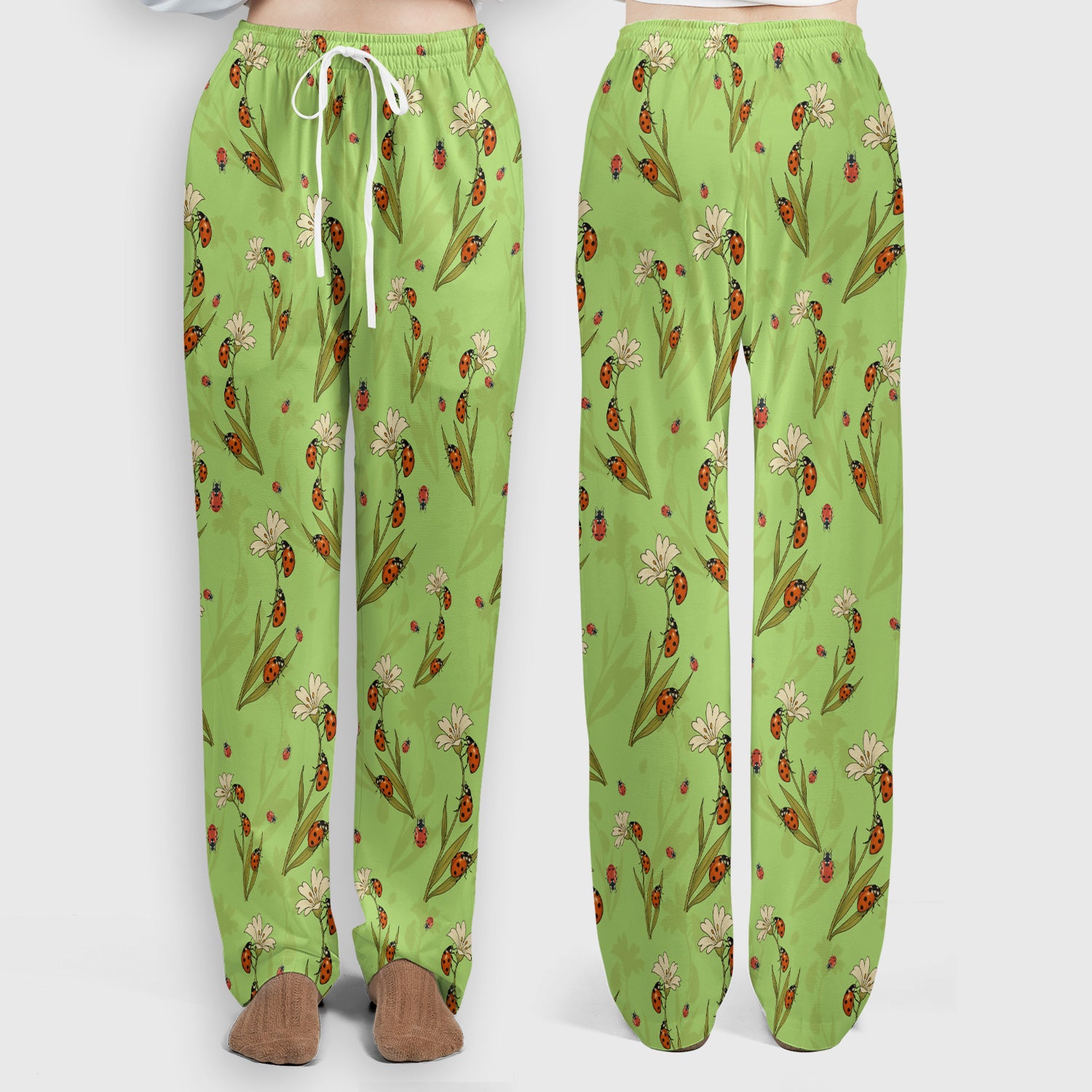 Fresh Daisy Ladybug Garden Pattern Scrub Set, Nurse Uniform Scrubs Set