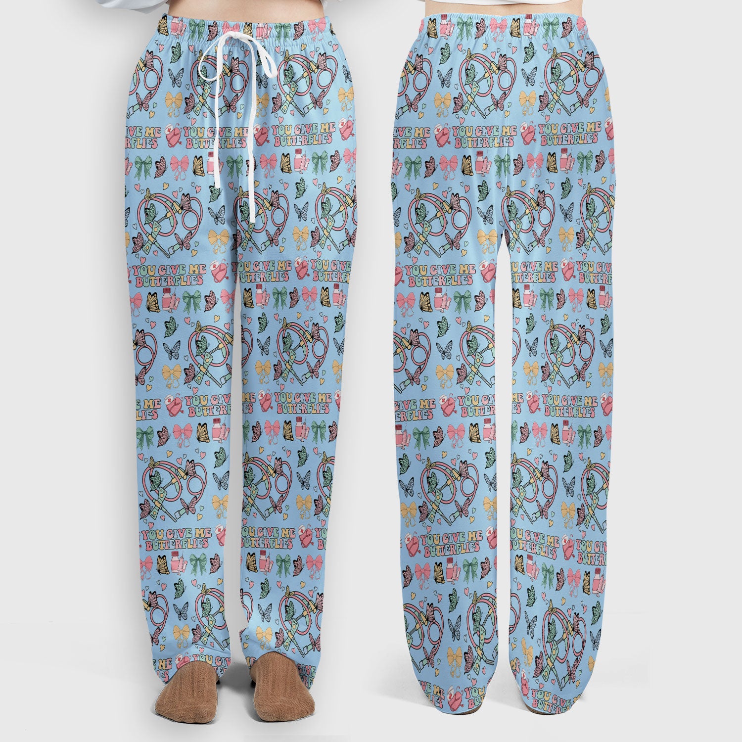 Butterfly Heart Valentine Medical Pattern Scrub, Women's Scrub Sets