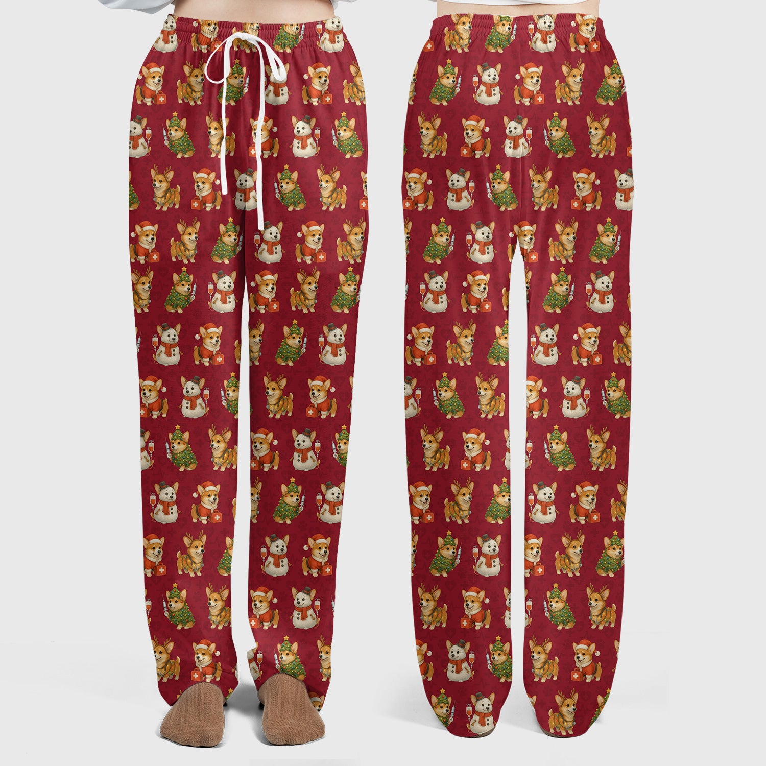 Corgi Christmas Scrubs Set - Adorable Festive Scrub Top & Pants - Fun Holiday Corgi Scrubs Perfect for Nurse Gift Season