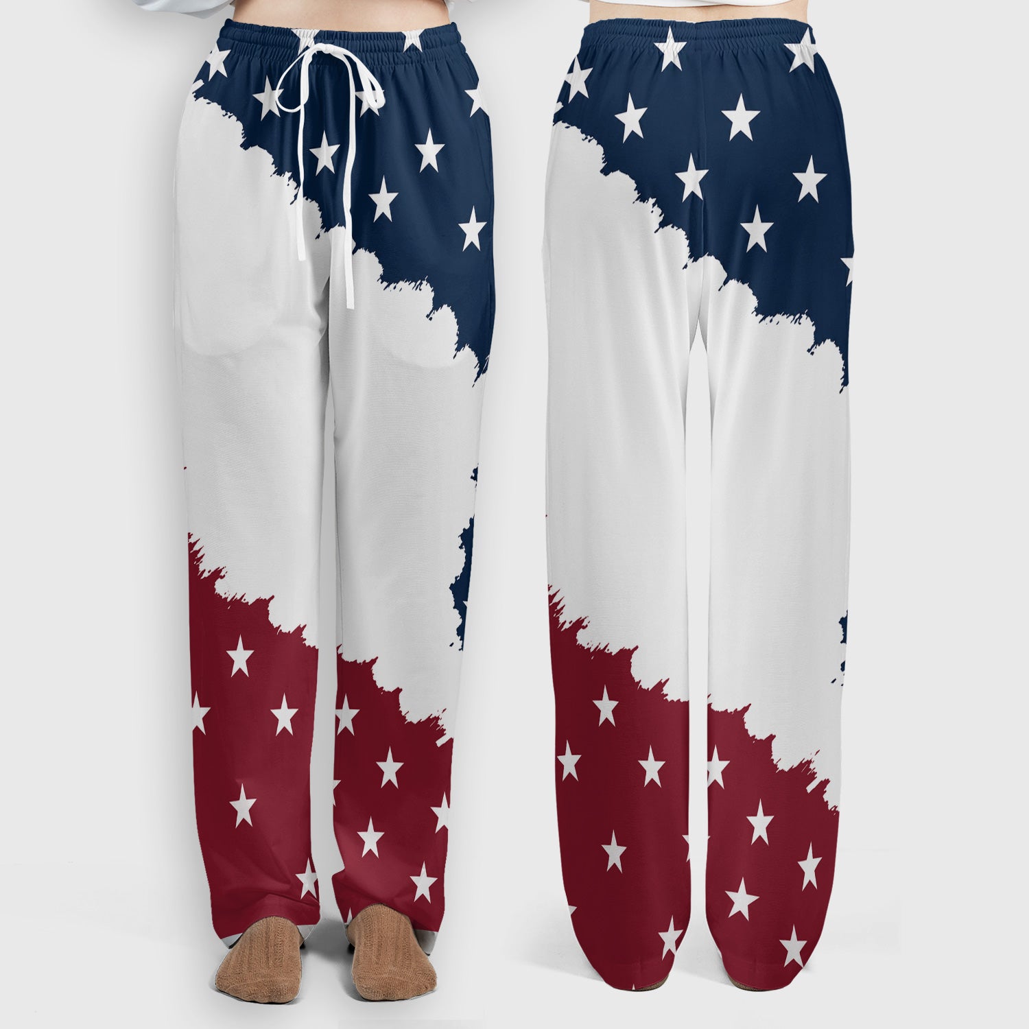 We Be People Flag Pattern Scrub Set, Scrub Pants and V Neck Top