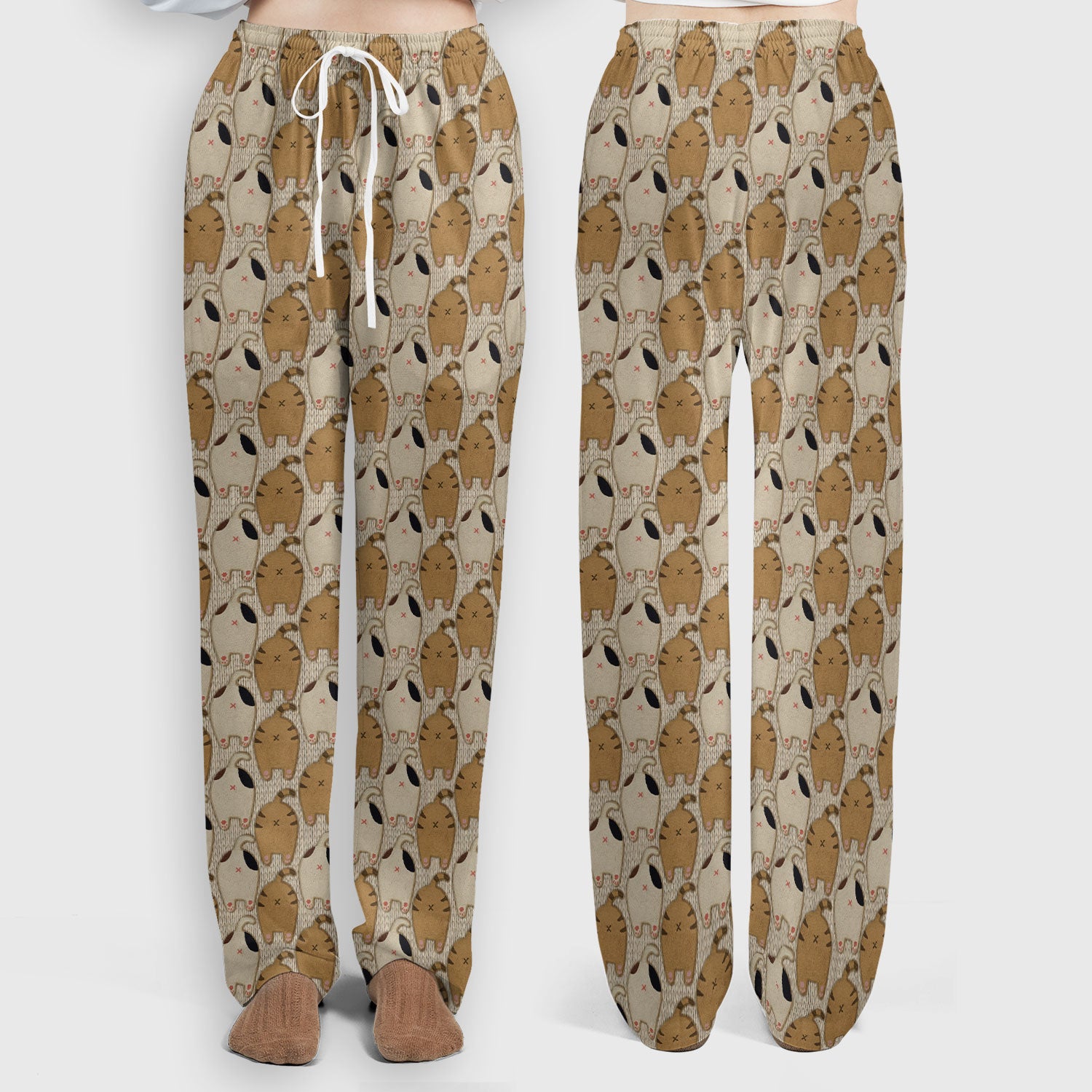 Cute Cat Nurse Scrub Set, Cozy Minimal Animal Pattern Medical Shirt, Breathable Fabrics Nursing Uniform