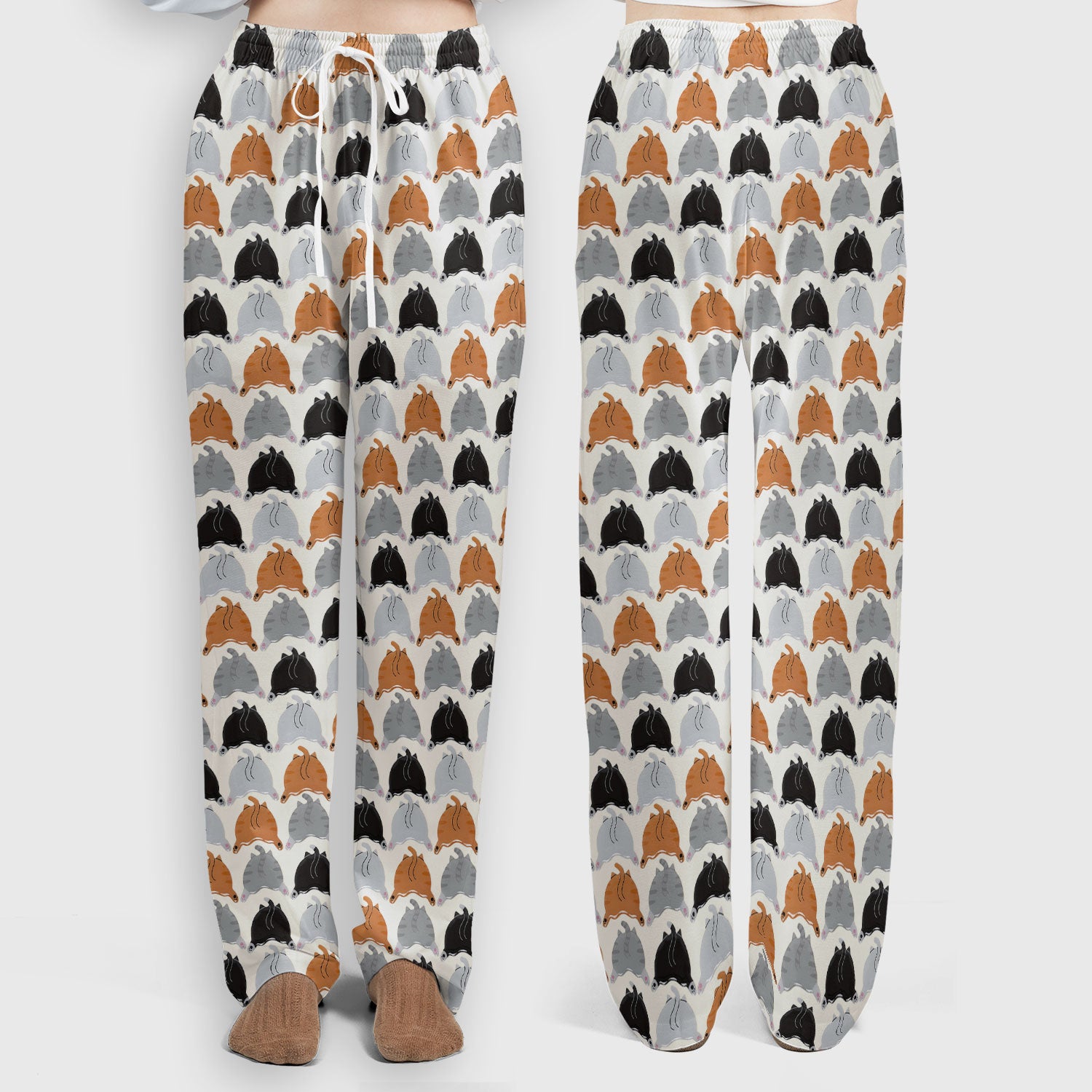 Playful Multicolor Cat Print Scrub Set, Breathable Med Uniform