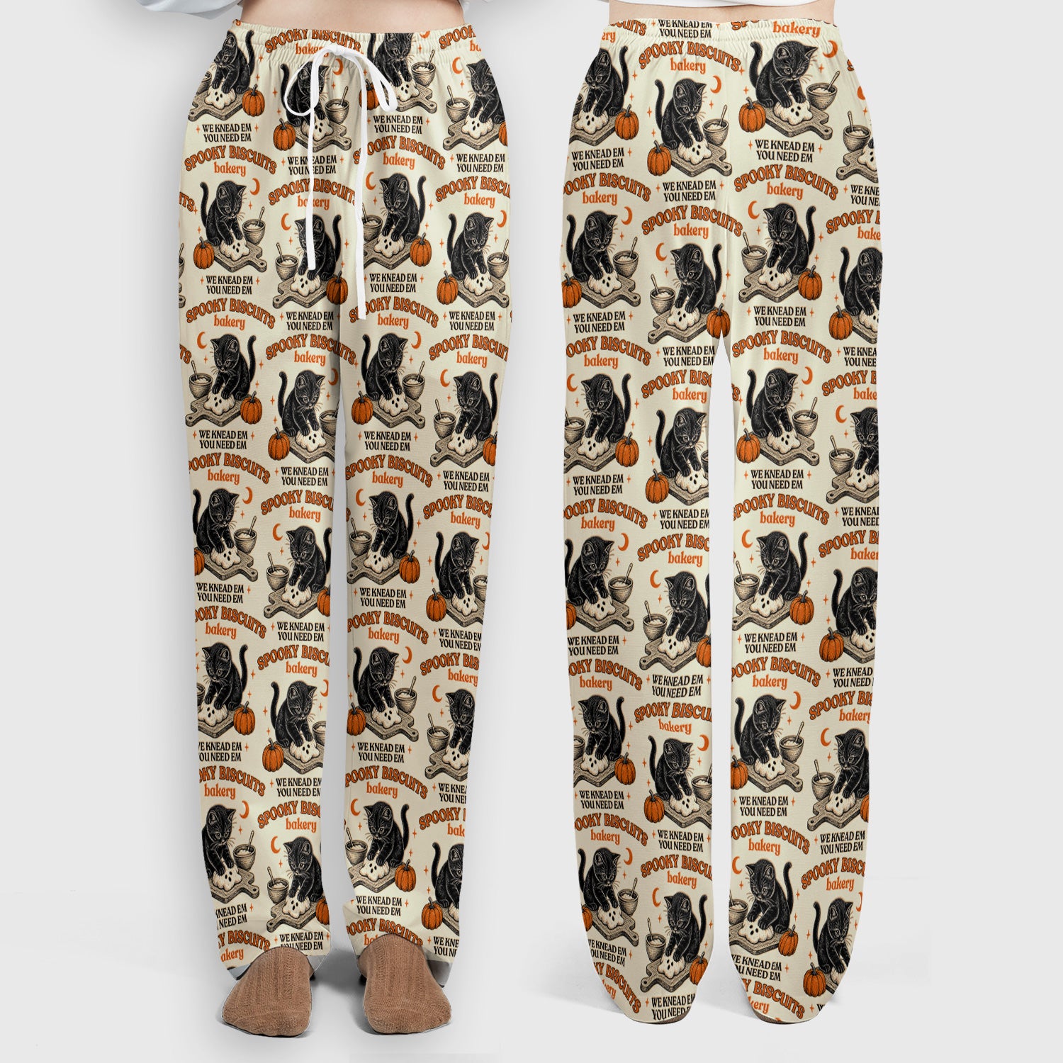 Funny Halloween Black Cat Scrub Set, Scrub Pants and V Neck Top