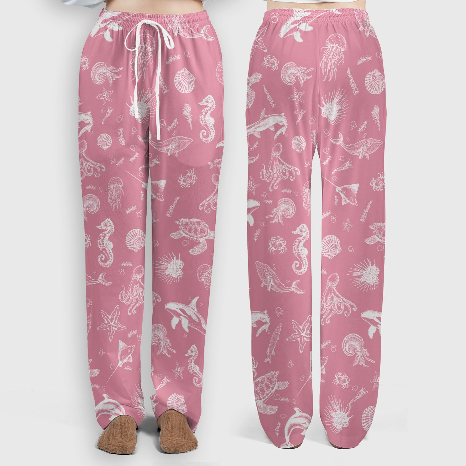 Marine Sea Life Pattern Scrub Set, Women's Scrub Sets