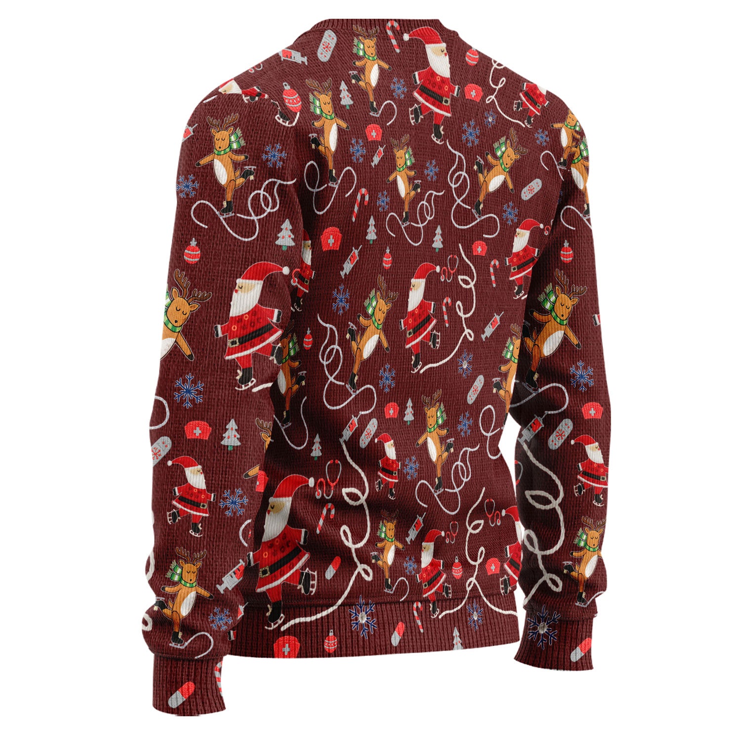 Christmas Reindeer Santa Nurse Ugly Sweater, Cute Holiday Medical Uniform Sweater for Women