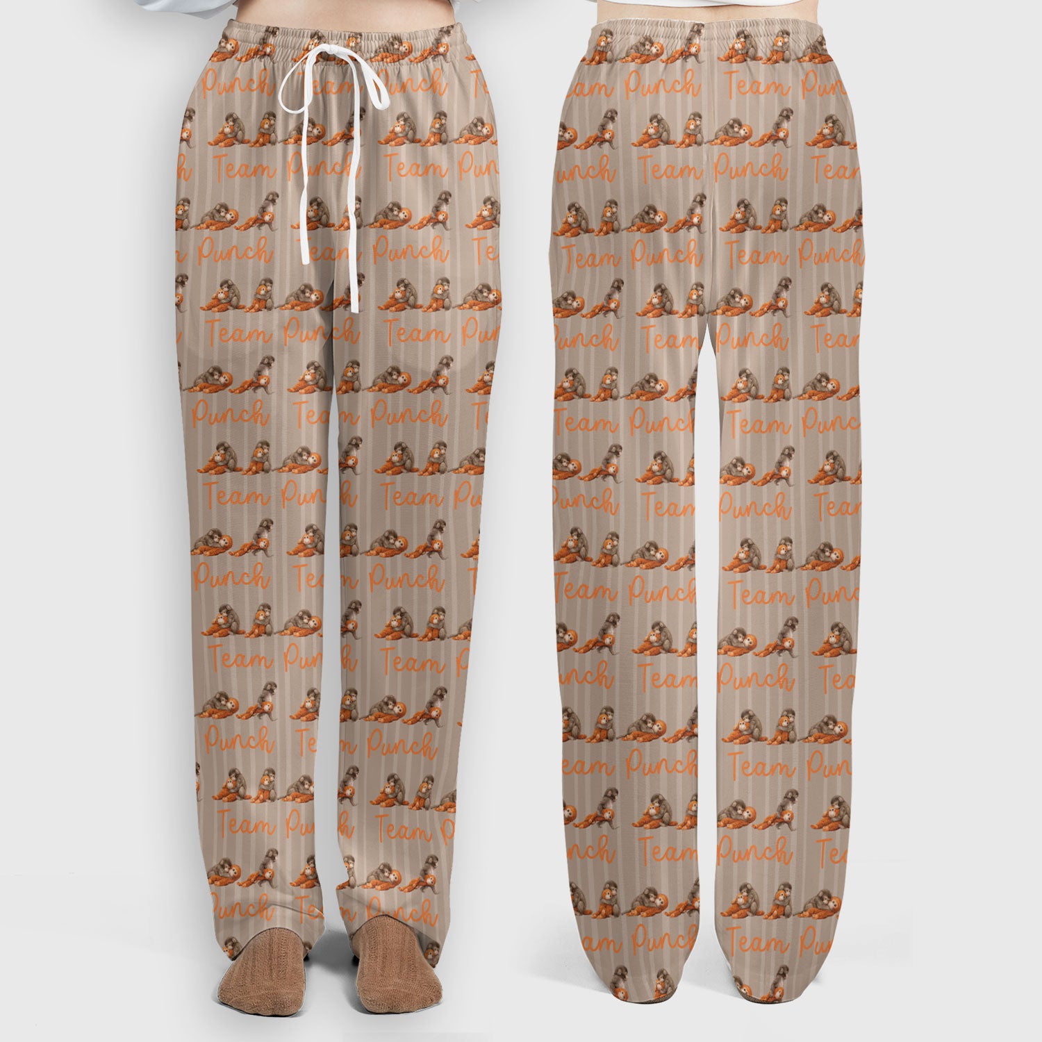 Funny Monkey Team Punch Scrub Set, Scrub Pants and V Neck Top