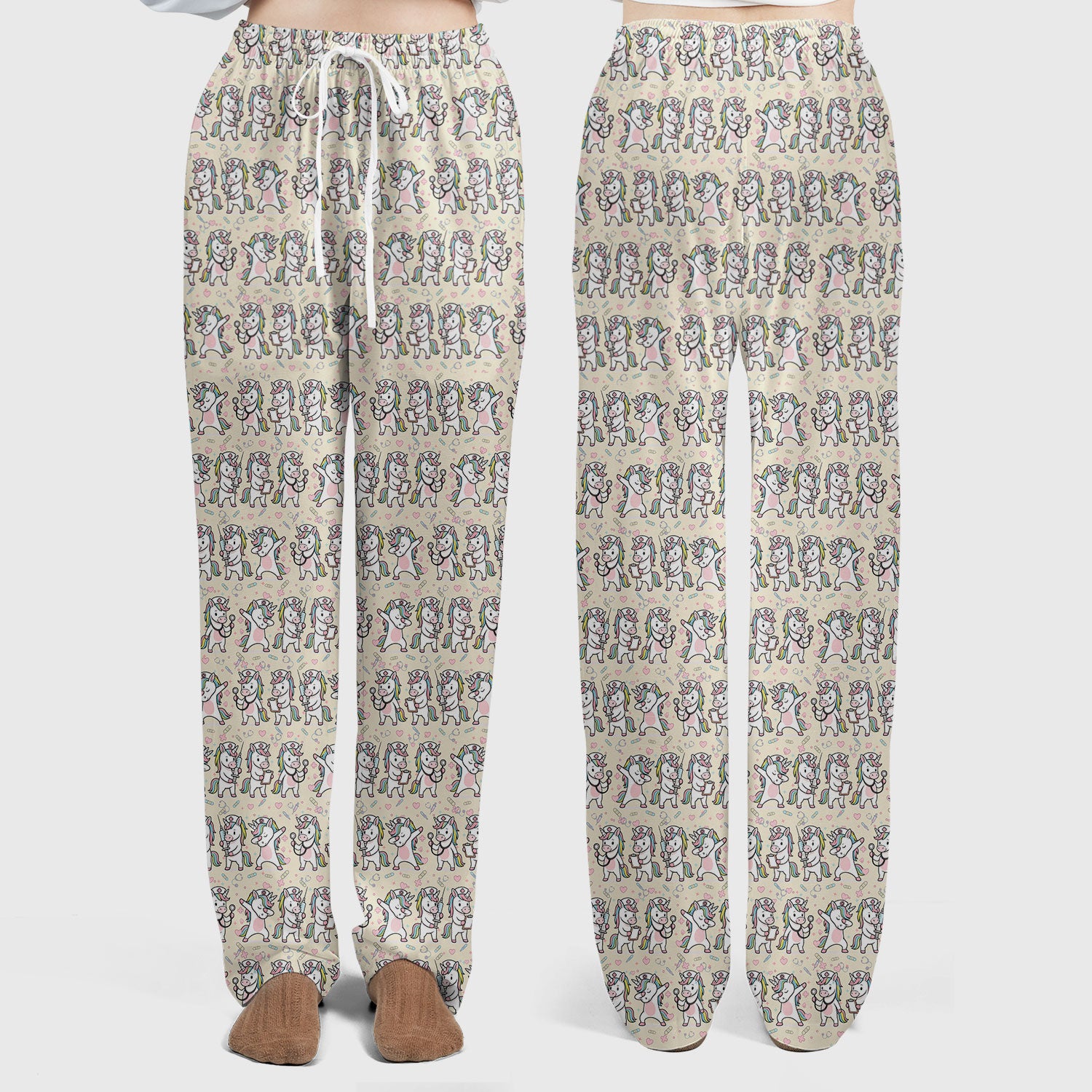 Cute Unicorn Nurse Scrub Set, Playful Medical Cartoon Nursing Shirt, Breathable Fabrics Nurse Uniform