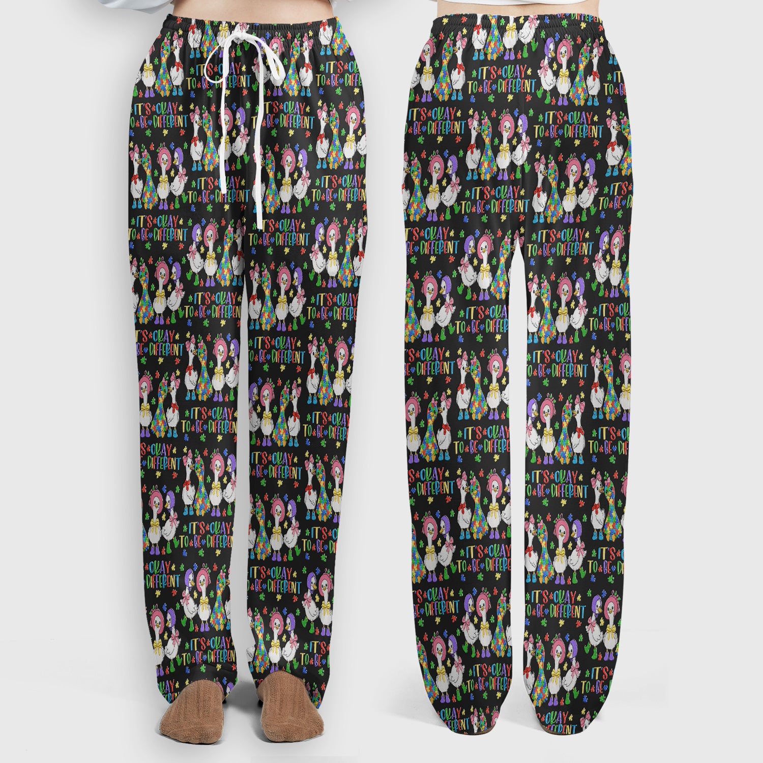 It’s Okay To Be Different Duck Pattern Scrub Set, Nurse Uniform Scrubs Set