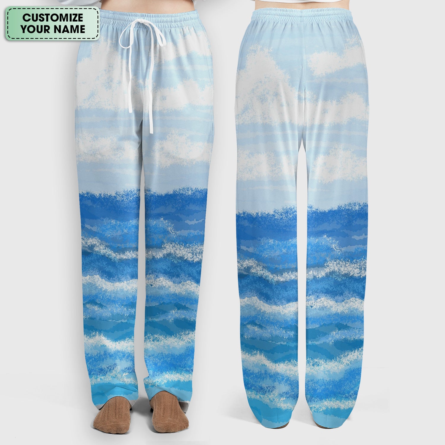Personalized Cat Holding Fish Pattern Nurse Scrub Set, Scrub Pants and V Neck Top