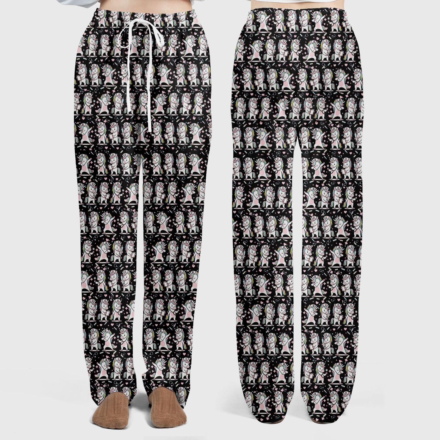 Cute Unicorn Nurse Scrub Set, Playful Medical Cartoon Nursing Shirt, Breathable Fabrics Nurse Uniform