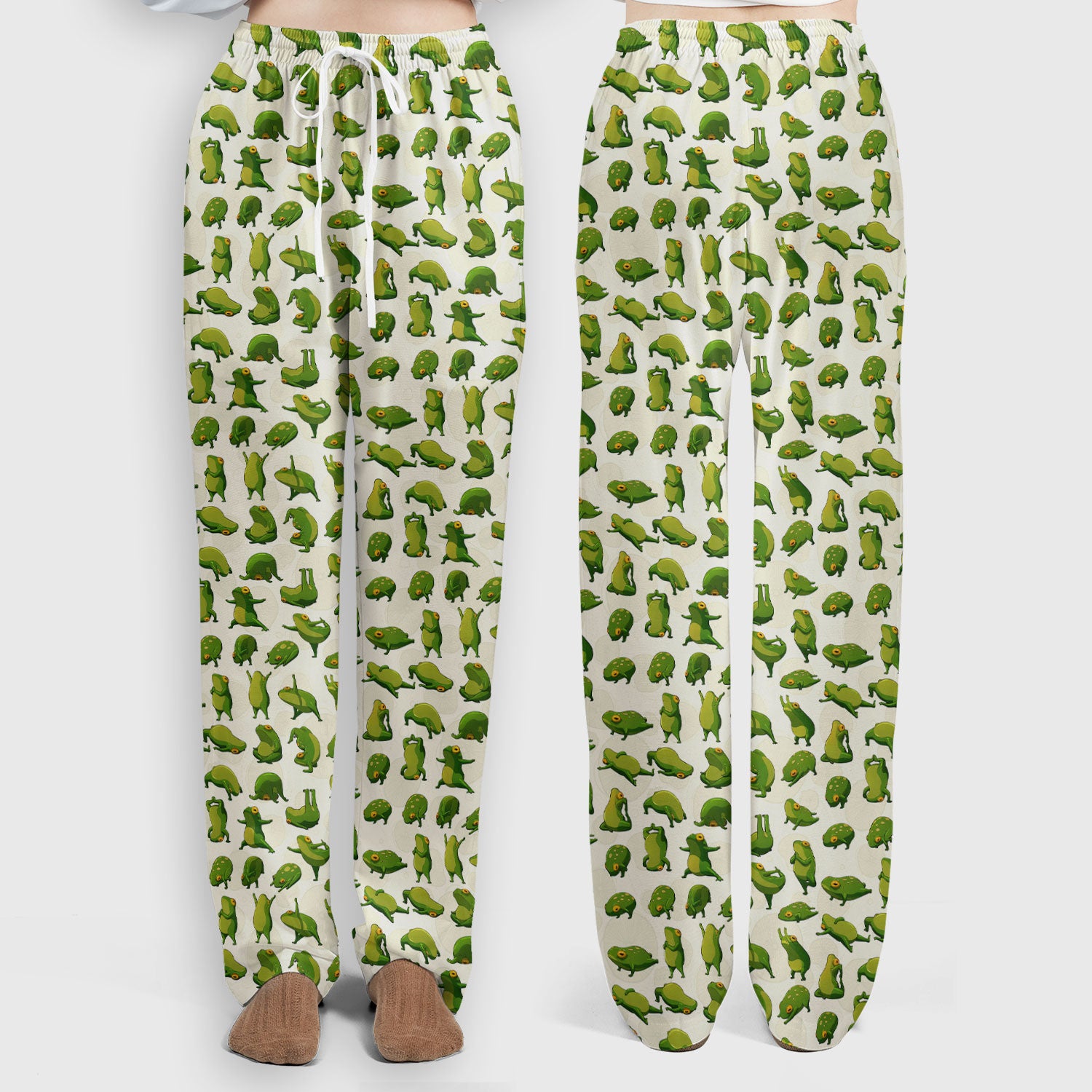 Cute Frog Cartoon Pattern Scrub Set, Breathable Med Uniform