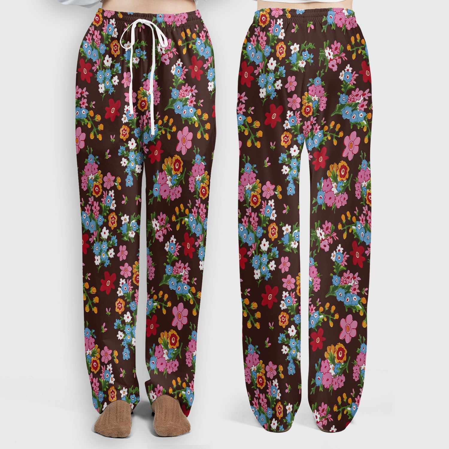 Charming Vintage Floral Bouquet Pattern Scrub Set, Nurse Uniform Scrubs Set