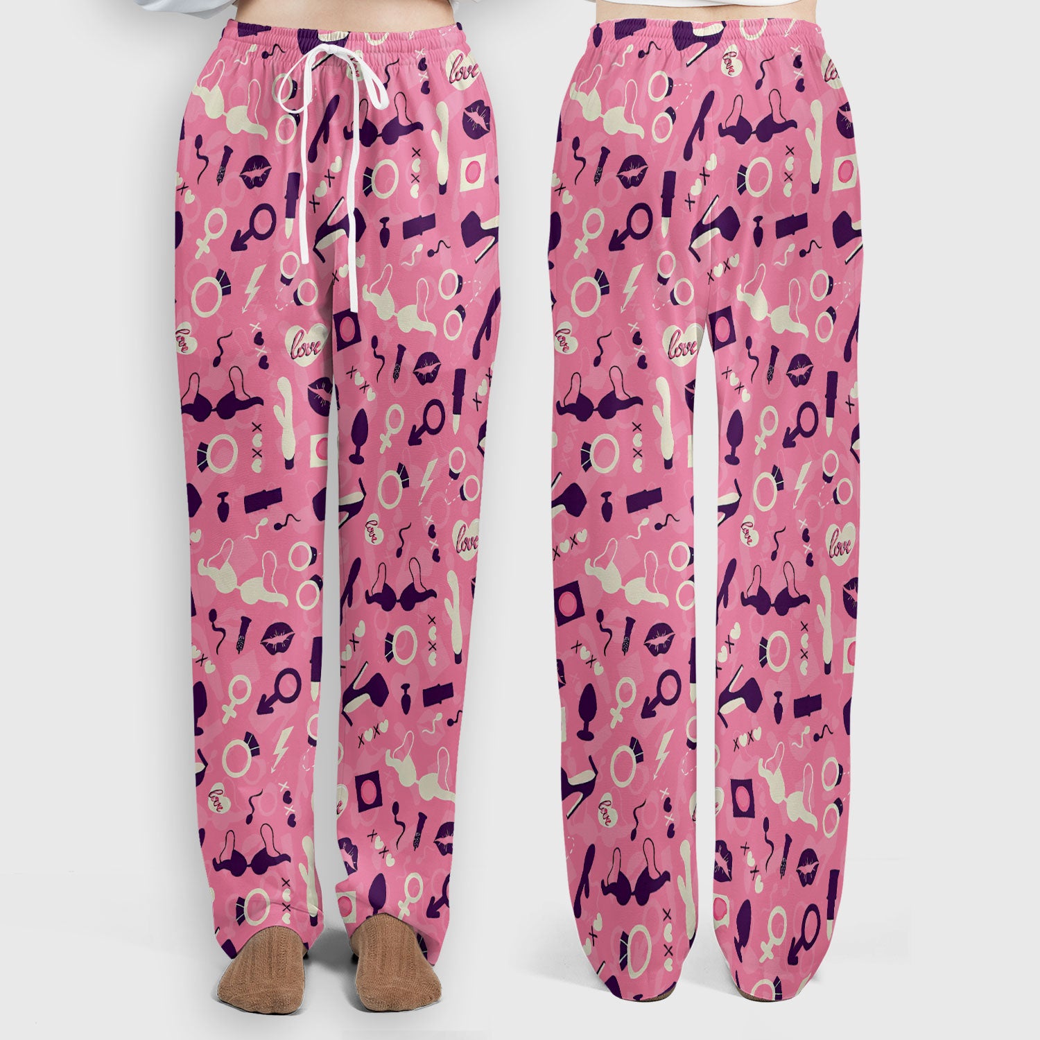 Valentine Pattern Nurse Scrub Set, Pink Love Nurse Shirt, Breathable Fabrics Nursing Uniform