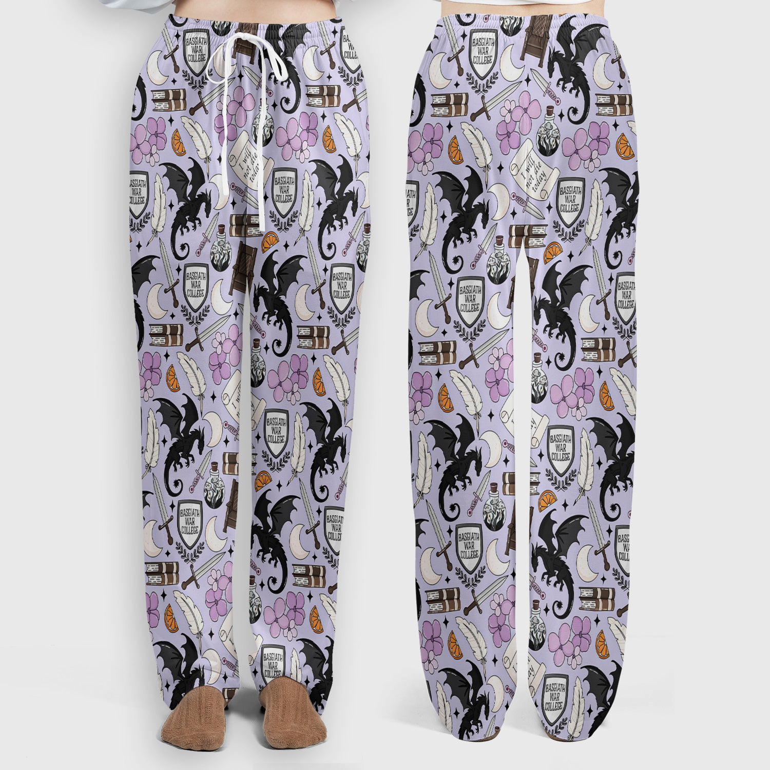 Spooky Gothic Fantasy Dragon Pattern Scrub Set, Scrub Pants and V Neck Top