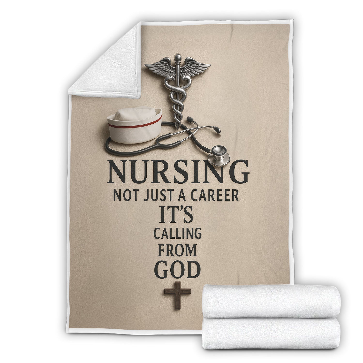 Christian Nurse Blanket - Faith-Based Throw Blanket for RN CNA LPN - Nursing Is a Calling from God Gift Idea