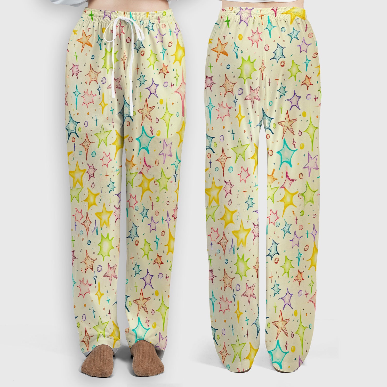Chill Raccoon Starry Music Pattern Scrub Set, Scrub Pants and V Neck Top