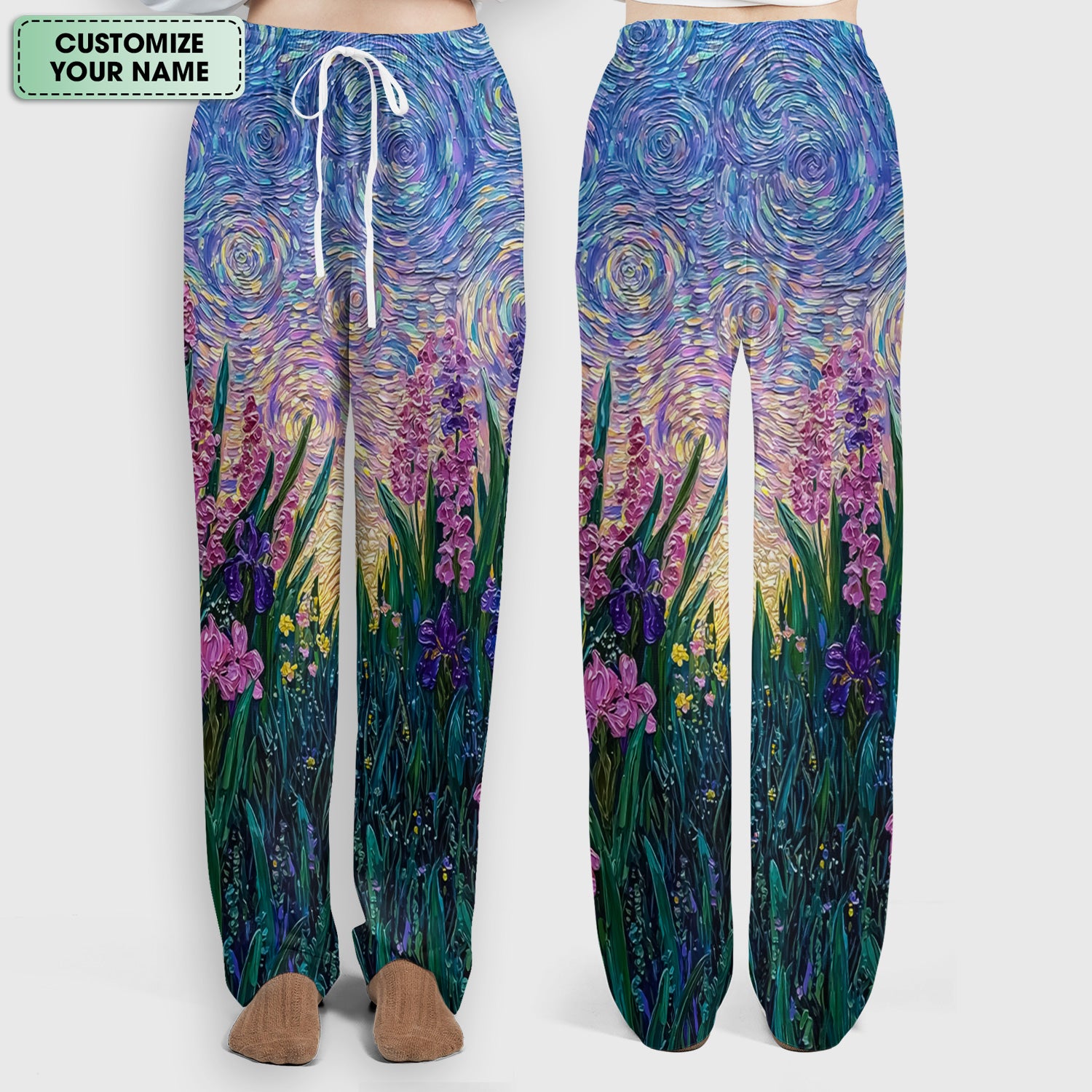 Cat Under Starry Sky Pattern Scrub Set, Scrub Pants and V Neck Top